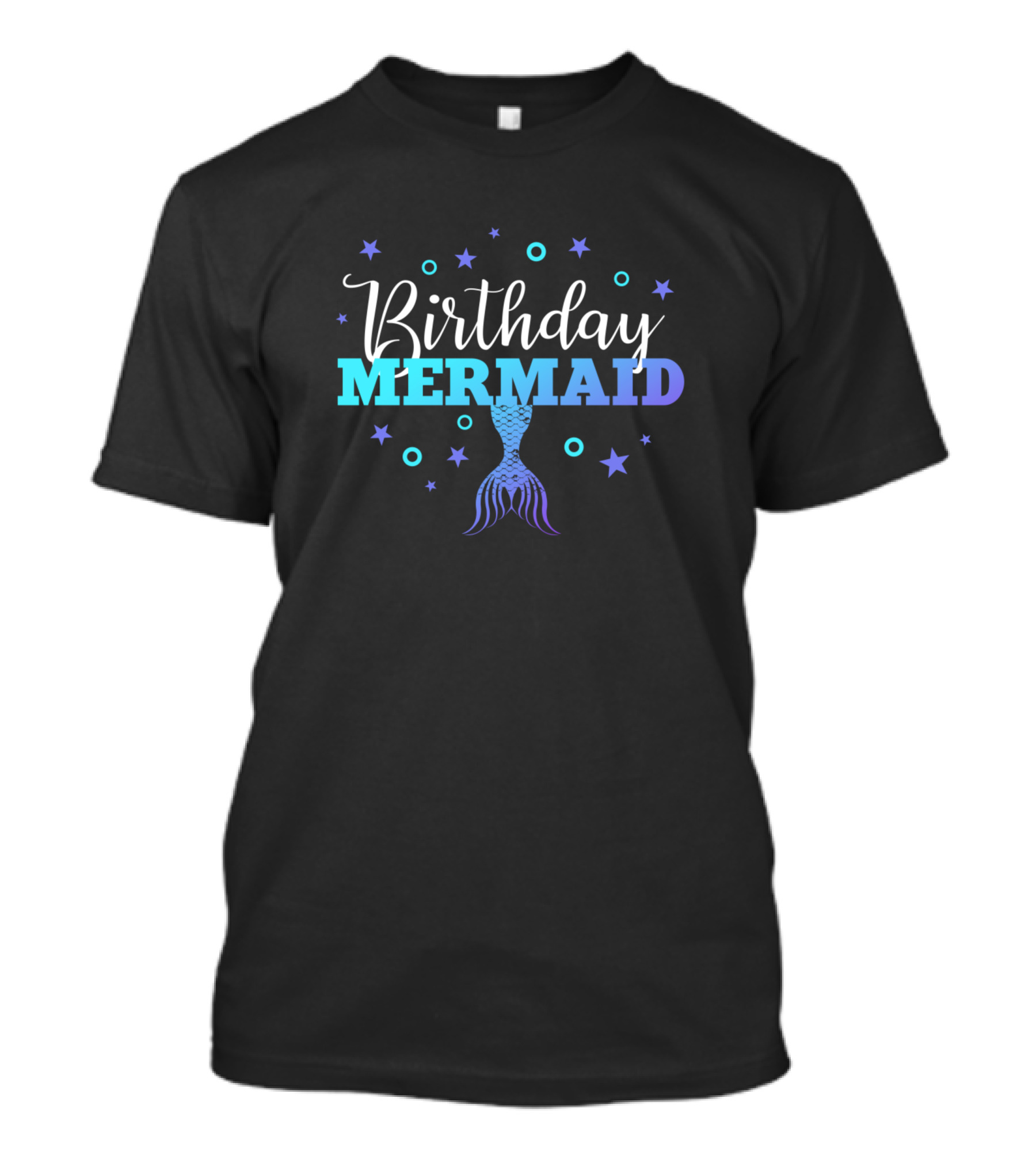 Birthday Mermaid Celebration With Funny Graphic And Stars For Women And Girls T-Shirt