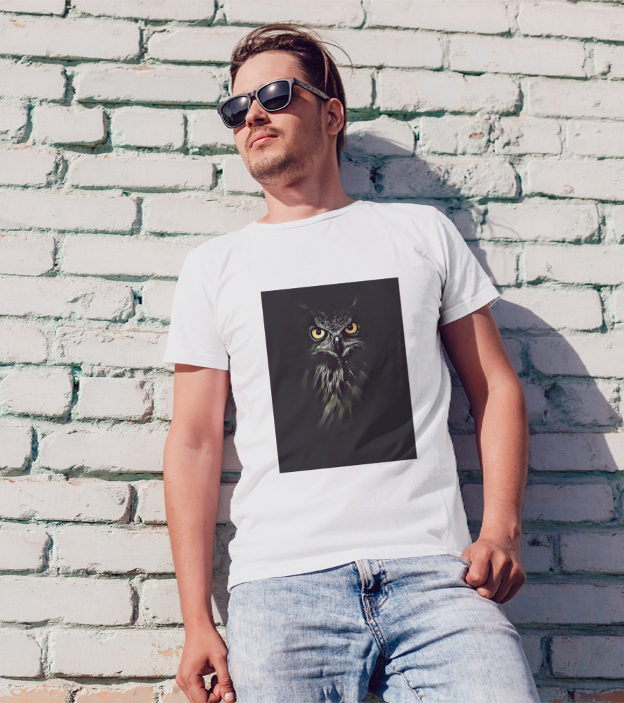Black Owl Nocturnal Glare T-Shirt