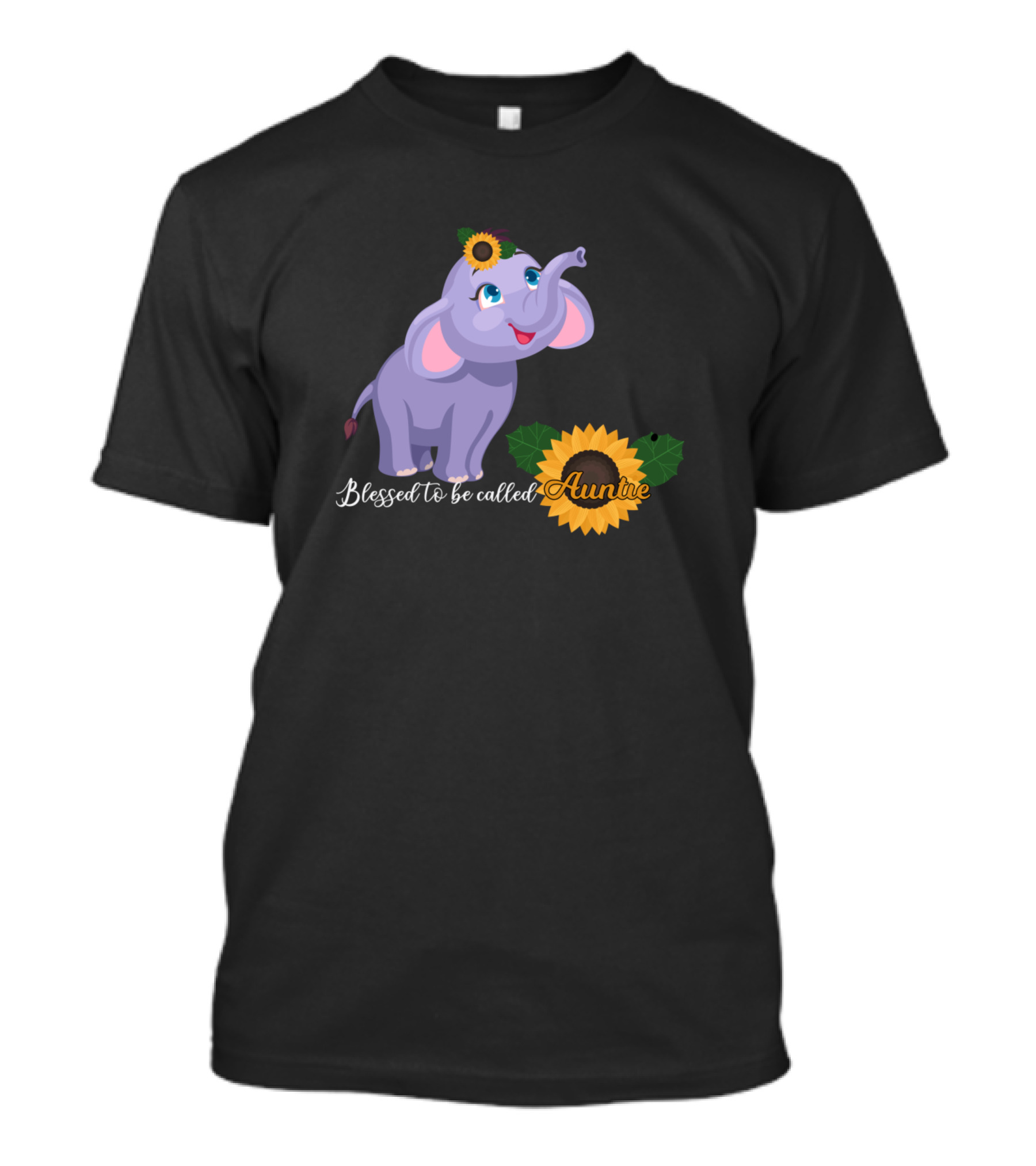 Blessed To Be Called Auntie Elephant Sunflower T-Shirt