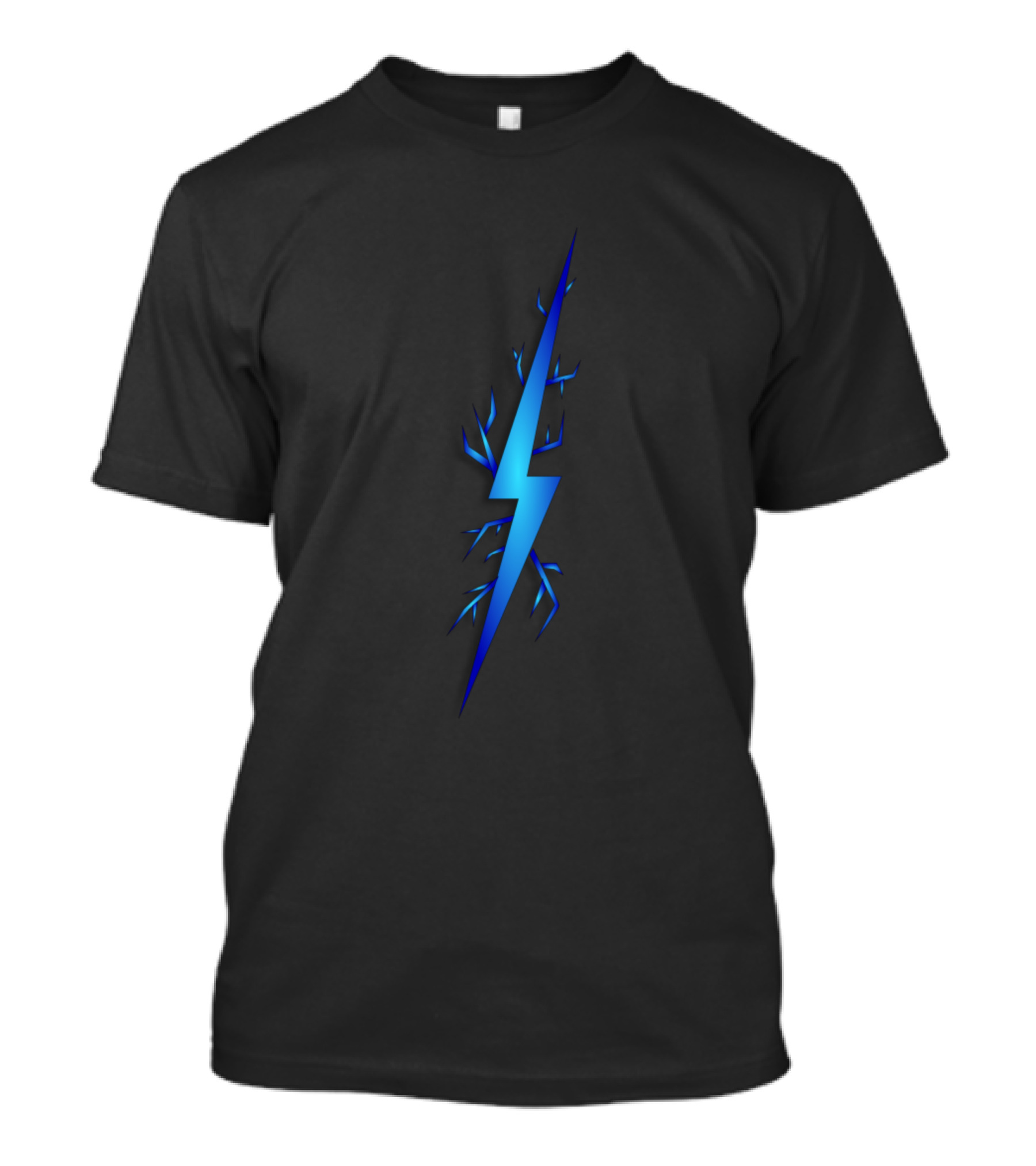 Blue Light Lightning Bolt On Dark Floor T-Shirt