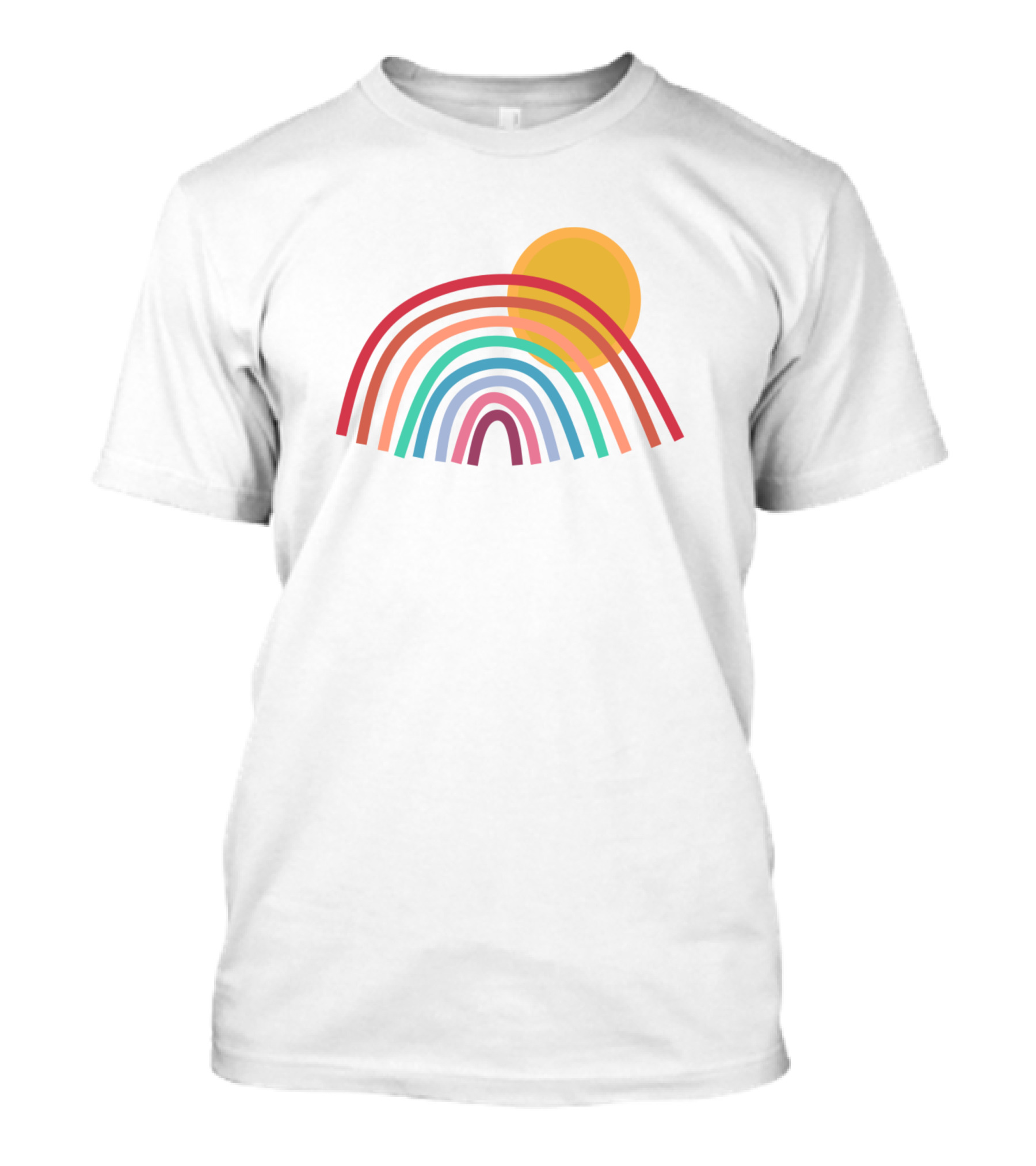 Boho Rainbow Sunrise Multi-Colored Arches With Sun T-Shirt