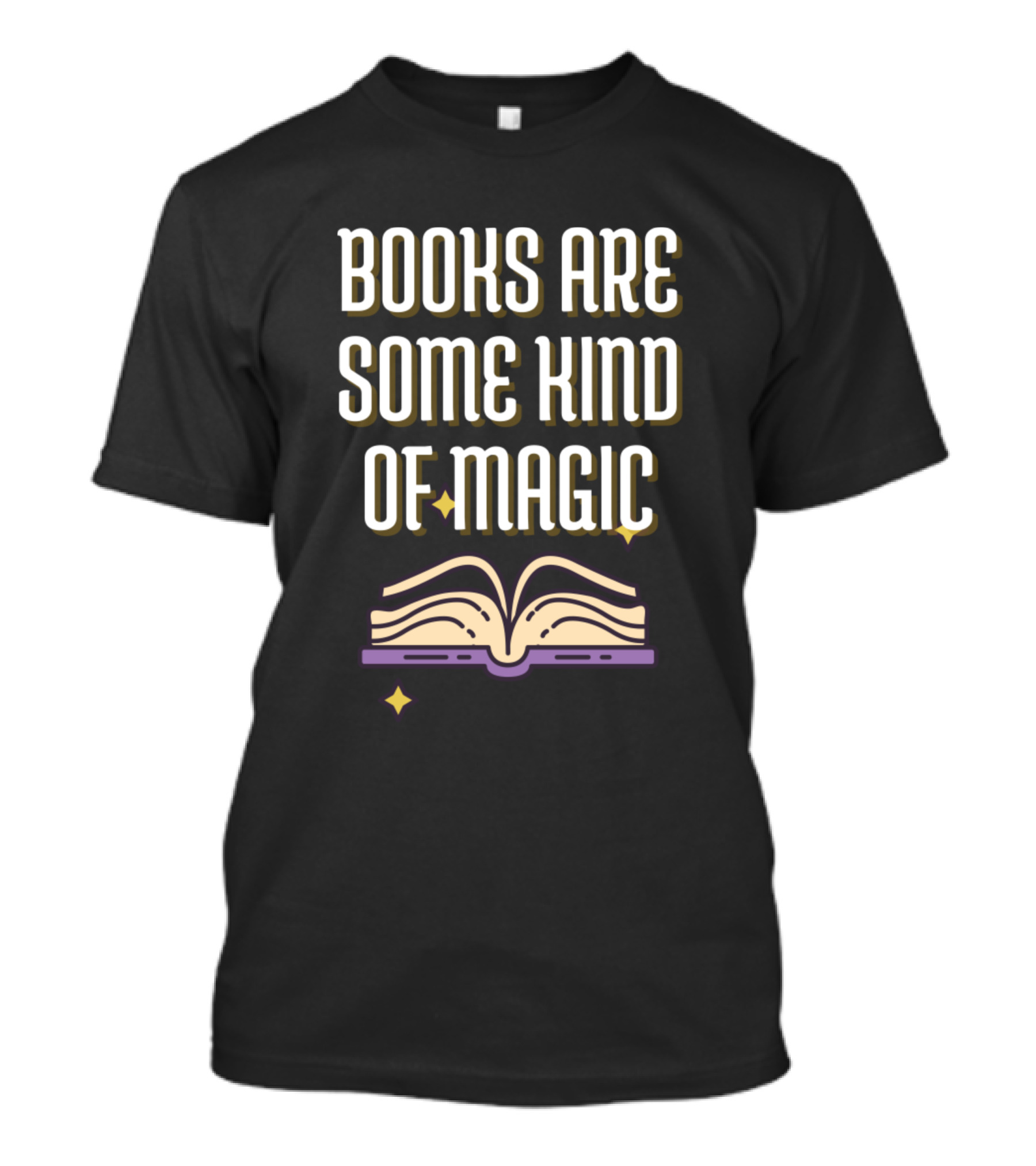 Books Are Some Kind Of Magic With Open Book And Stars T-Shirt
