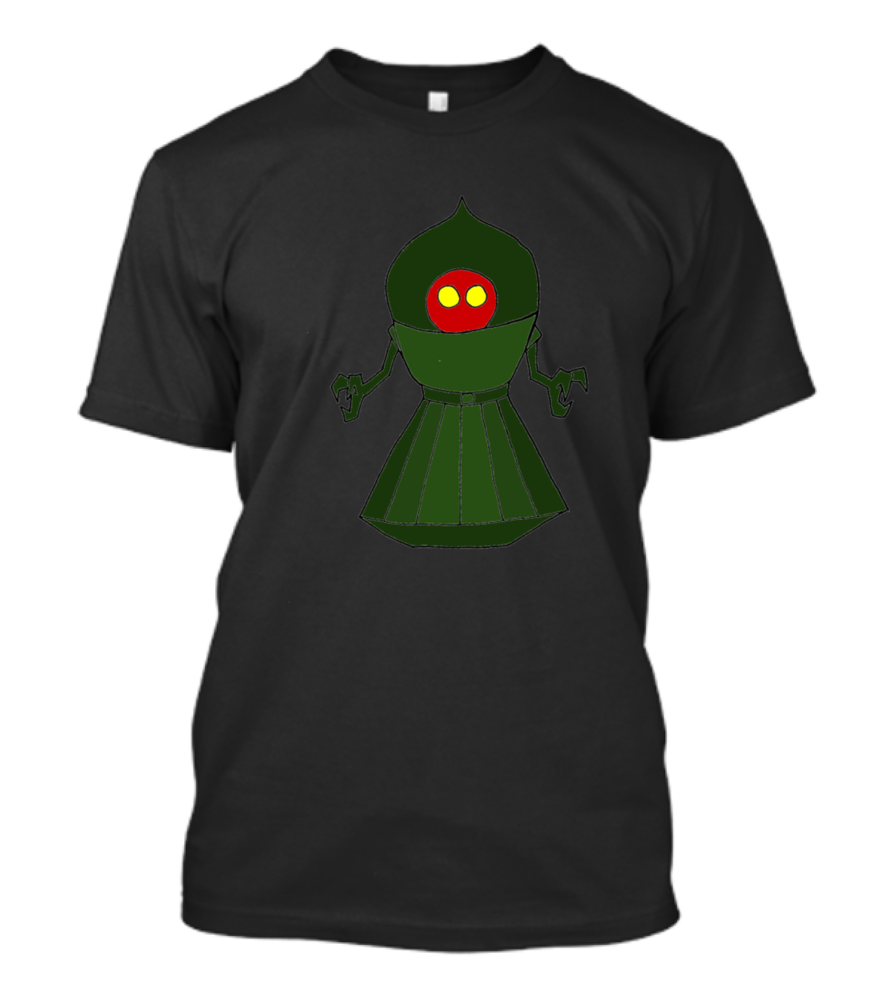 Braxxie Green Robot Red Eyes Mysterious Figure T-Shirt