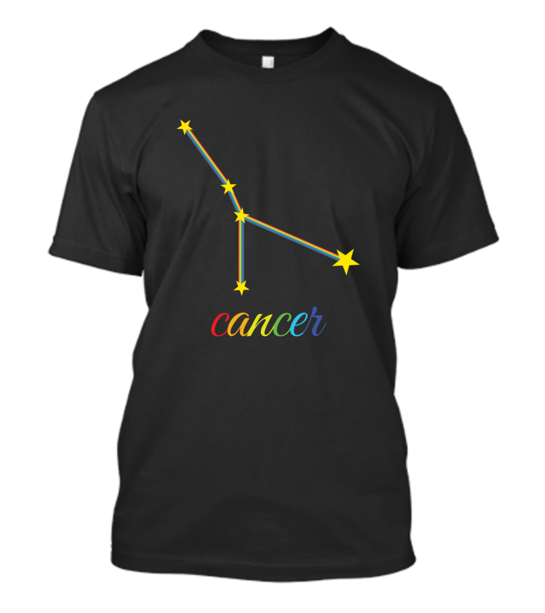 Cancer Zodiac Constellation Rainbow Stars T-Shirt