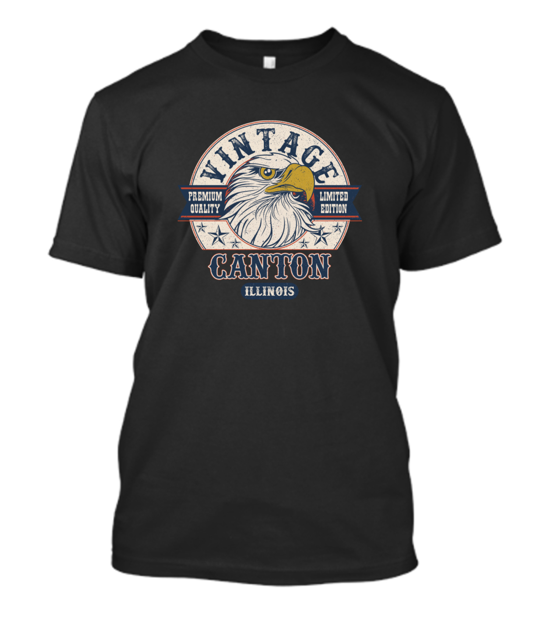 Vintage Canton Illinois Eagle Stars T-Shirt