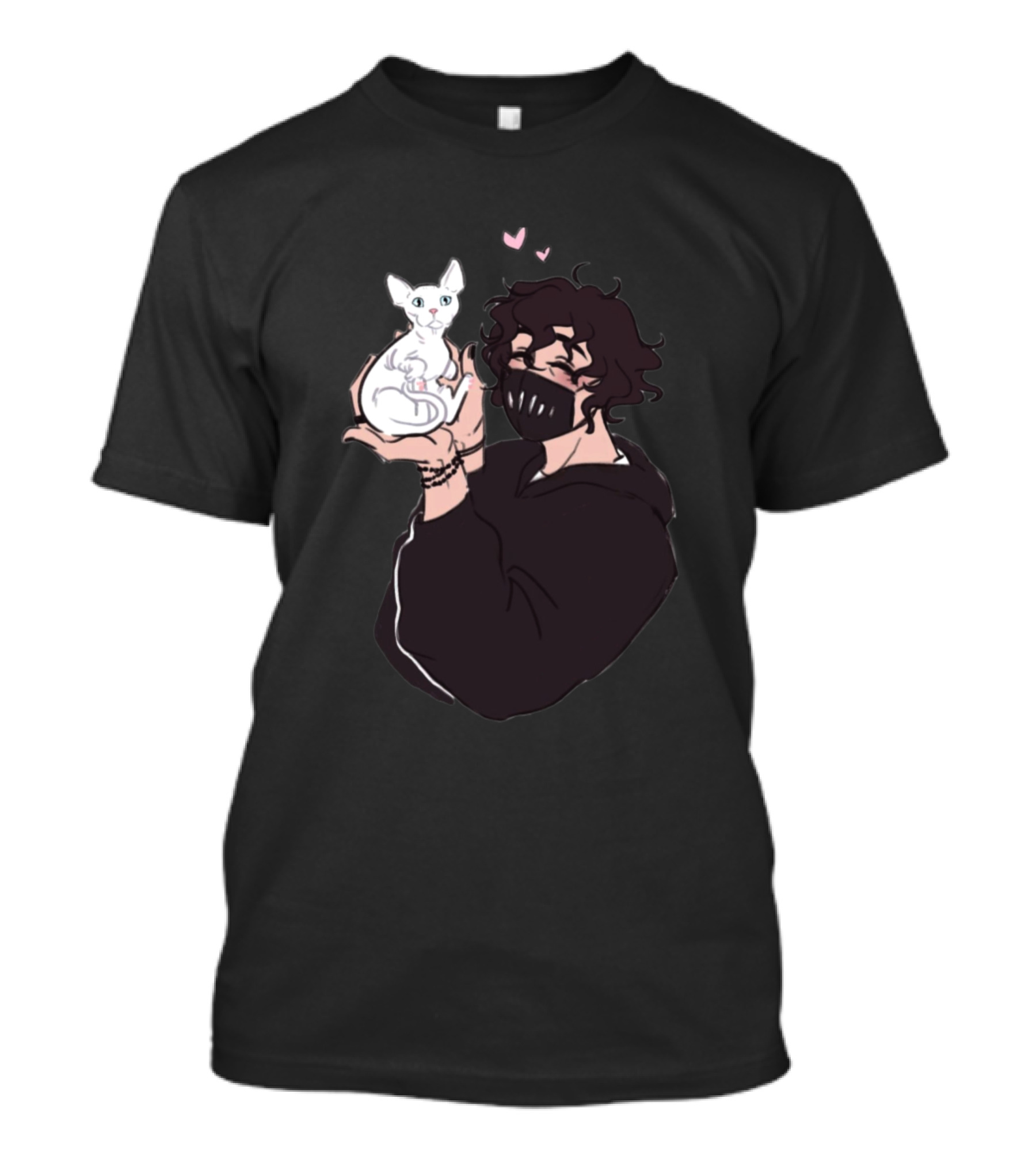 Corpse Husband Holding White Cat With Hearts T-Shirt