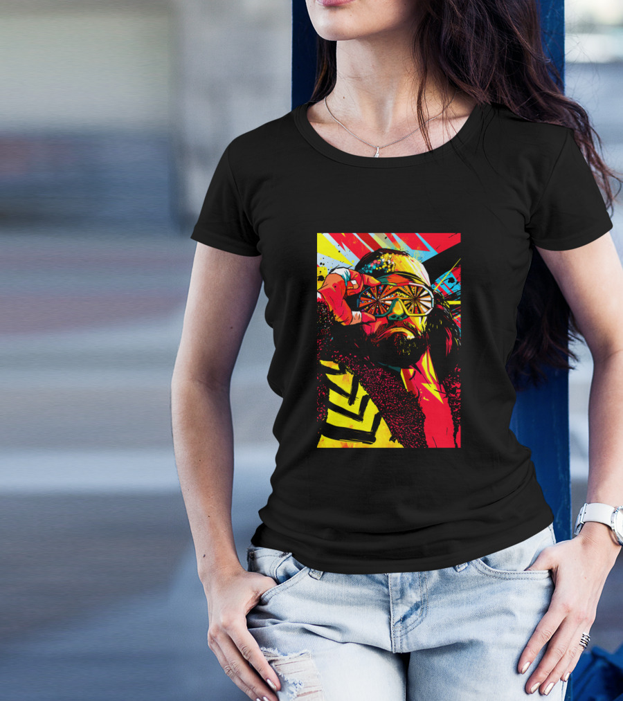 Cream Of The Crop Retro Wrestling Legend Art With Vibrant Colors And Iconic Sunglasses T-Shirt