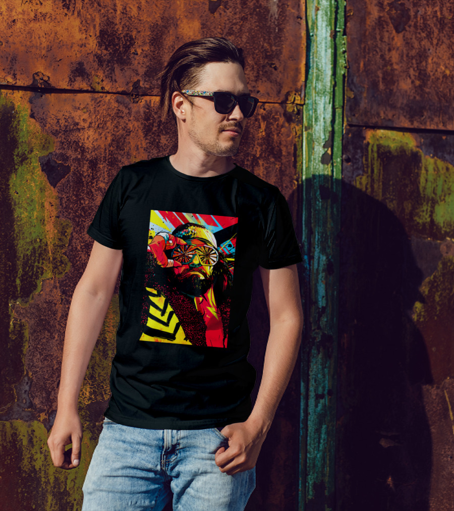 Cream Of The Crop Retro Wrestling Legend Art With Vibrant Colors And Iconic Sunglasses T-Shirt