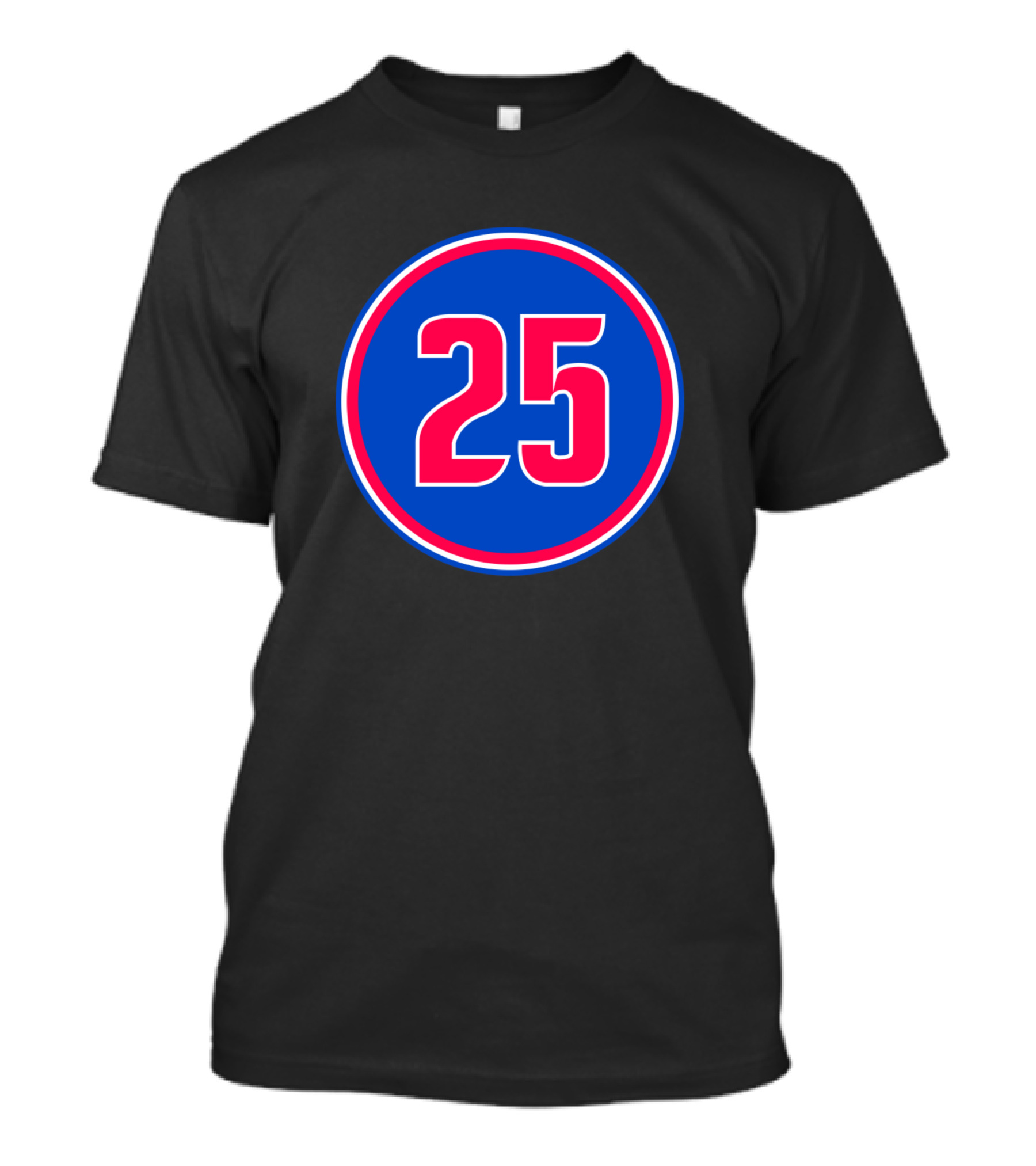 Derrick Rose Number 25 Detroit Pistons Jersey Badge T-Shirt