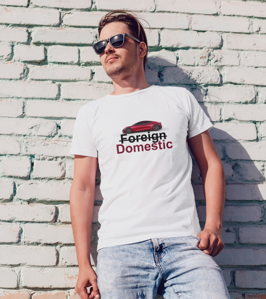 Domestic Cars Over Foreign With Red Coupe T-Shirt