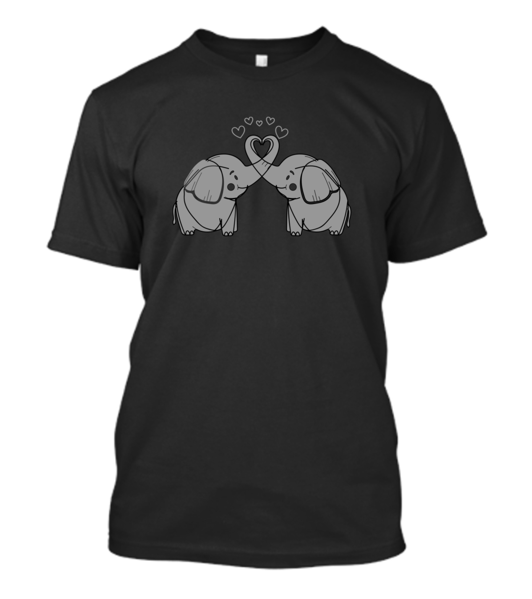Elephants In Love Heart Trunks And Hearts T-Shirt