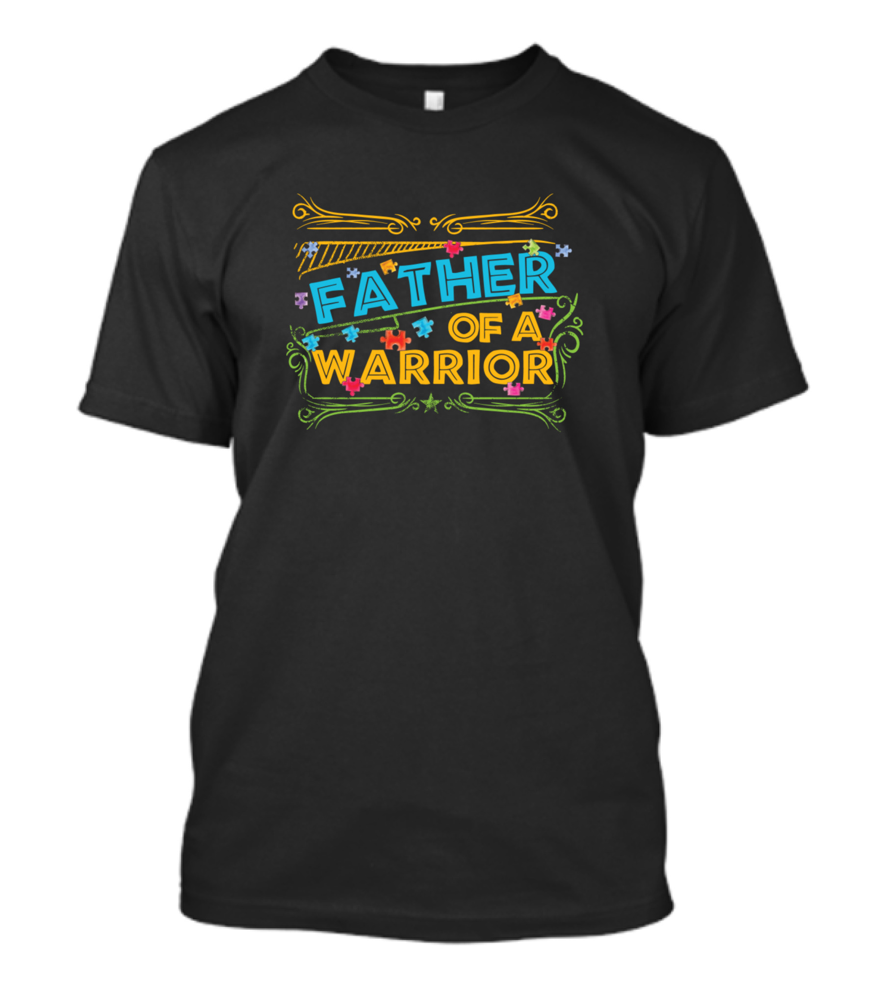 Father Of A Warrior Puzzle Piece T-Shirt
