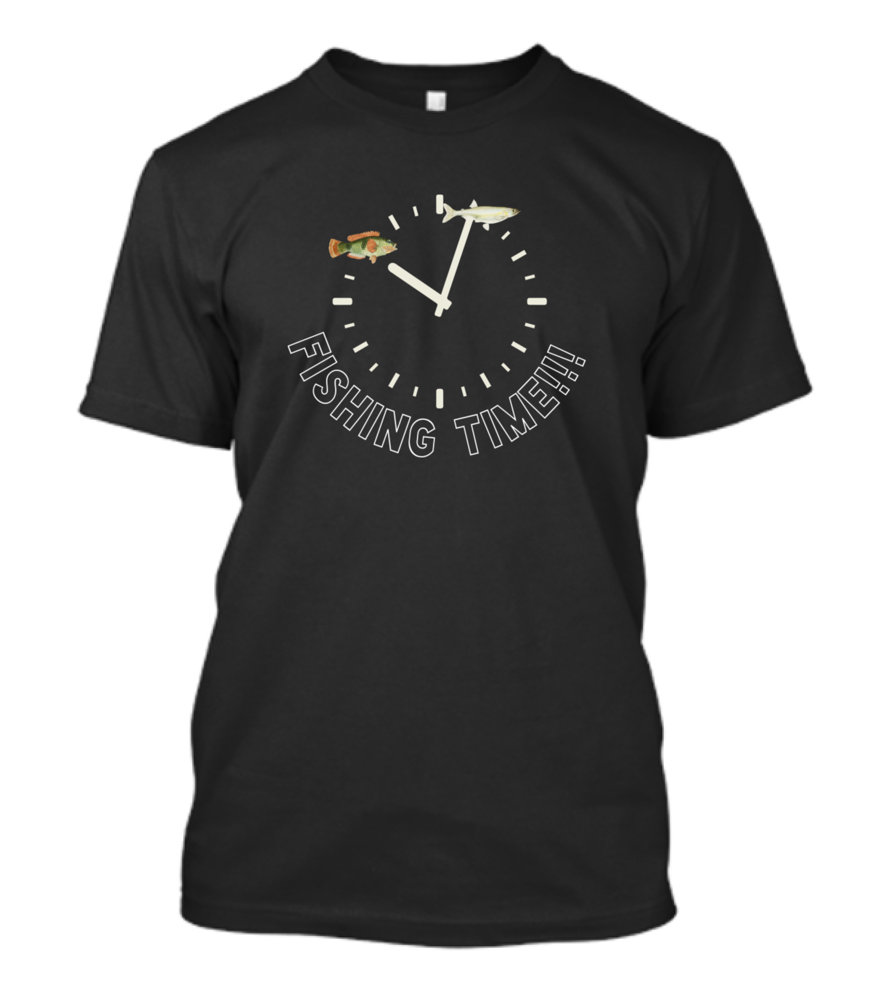 Fishing Time To Fish Fish Fishing Rod Clock T-Shirt