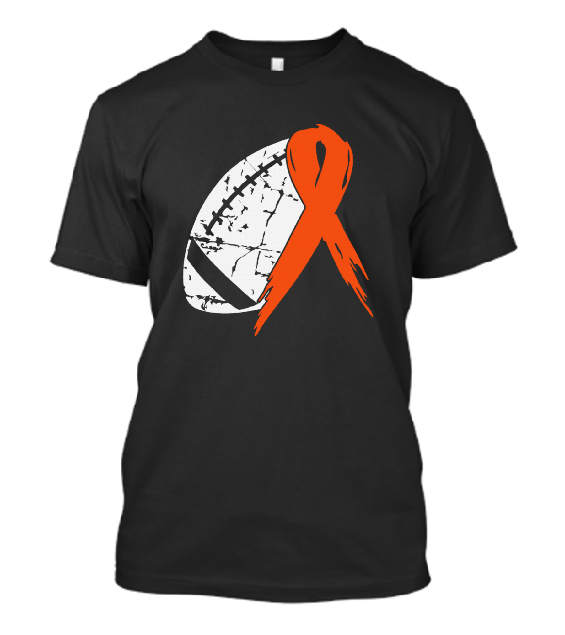 Football Tackle Multiple Sclerosis Awareness Orange T-Shirt