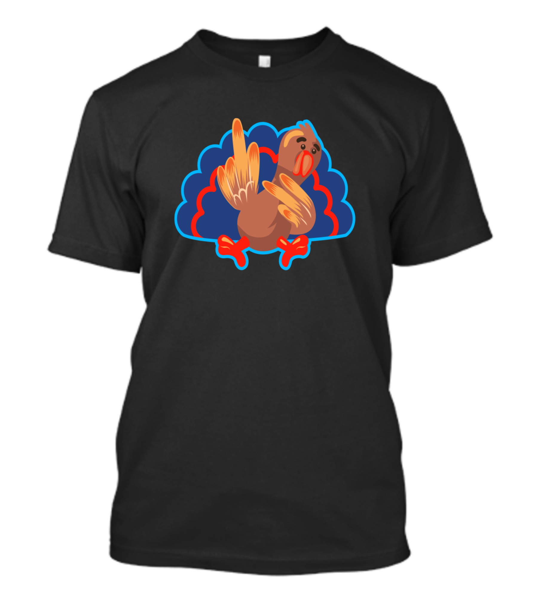 Funny Turkey Middle Feather Gesture T-Shirt