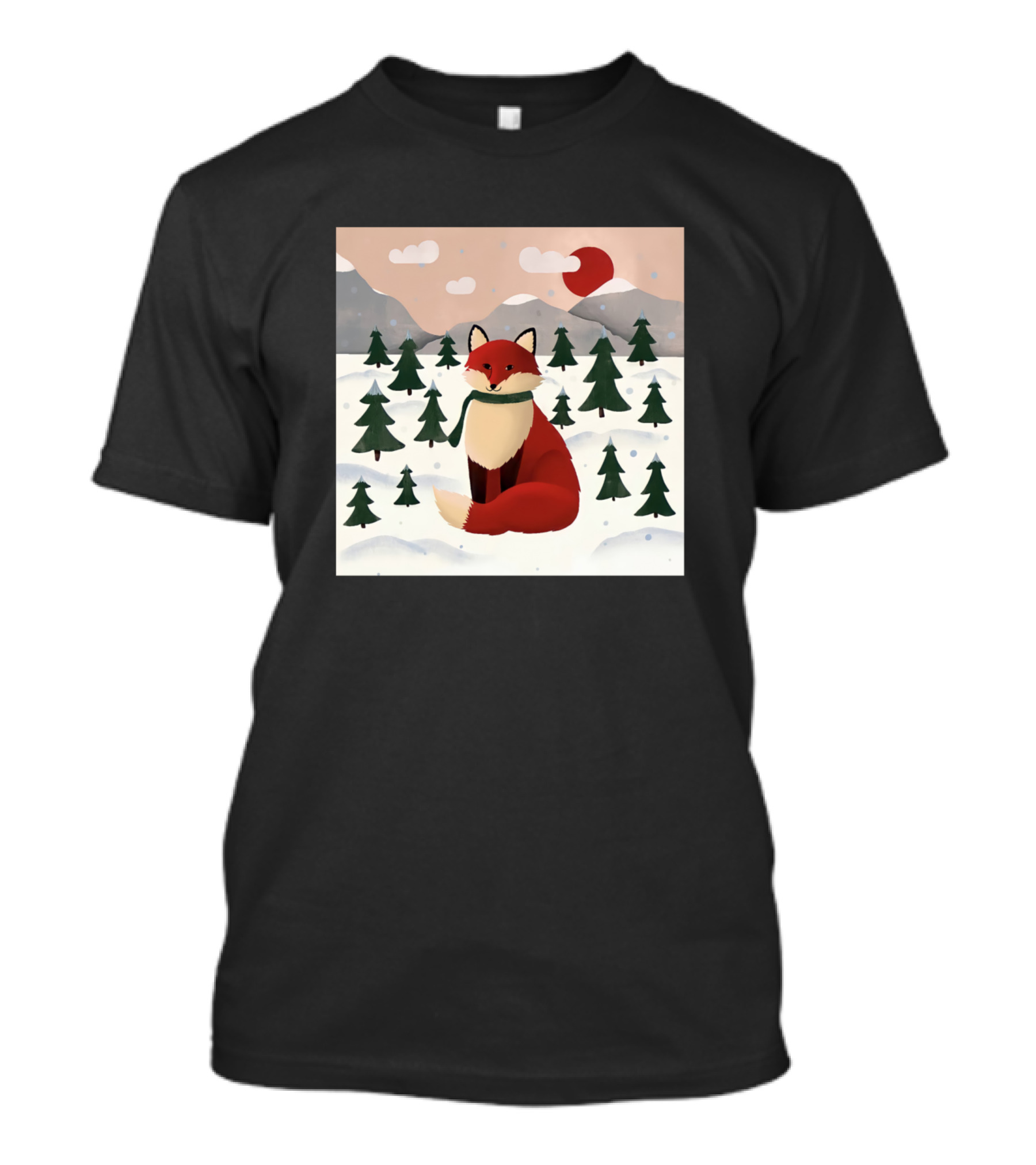 Get Cozy Fox In Winter Wonderland Snowy Forest T-Shirt