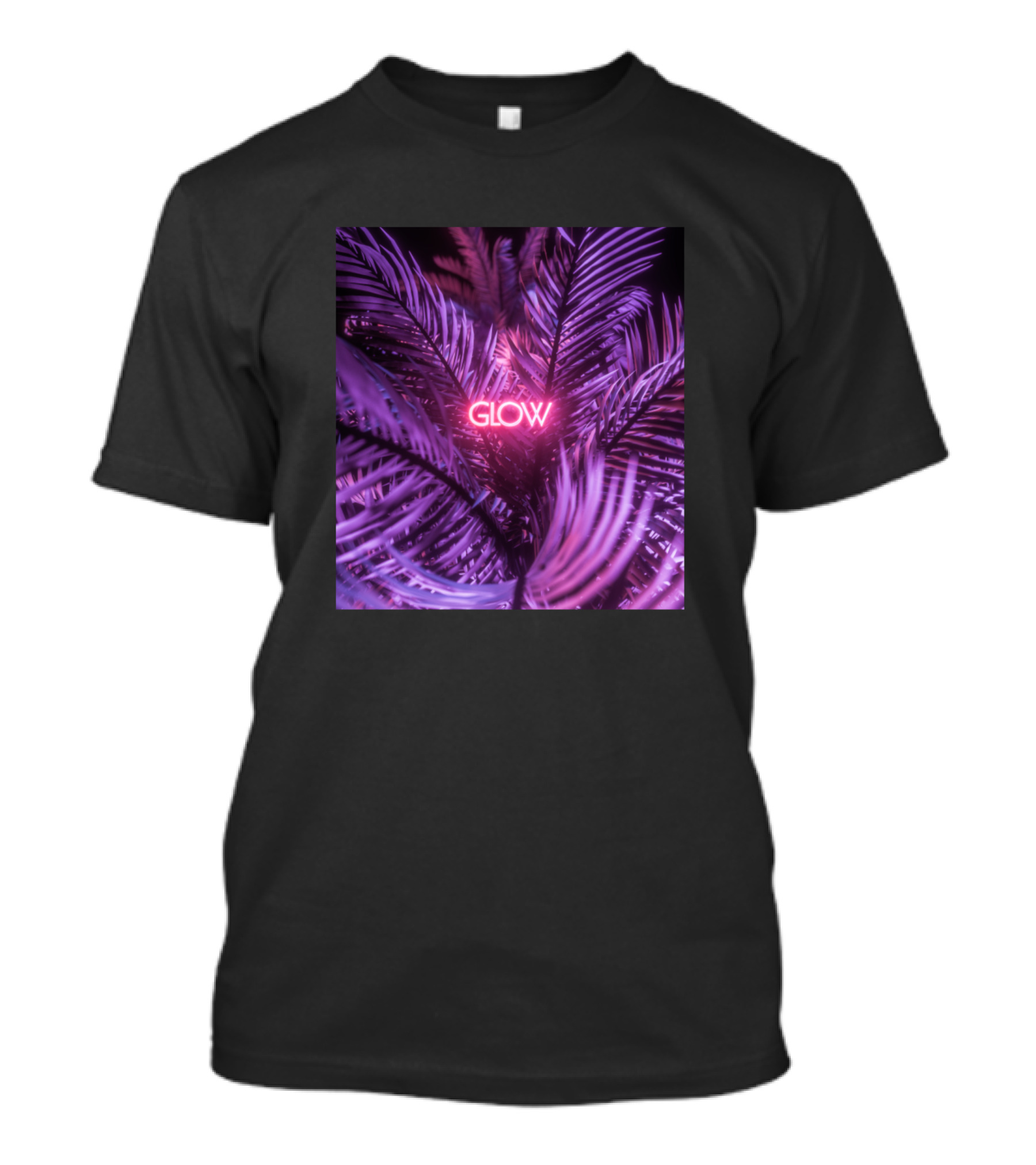 Glow Neon Palm Leaves T-Shirt