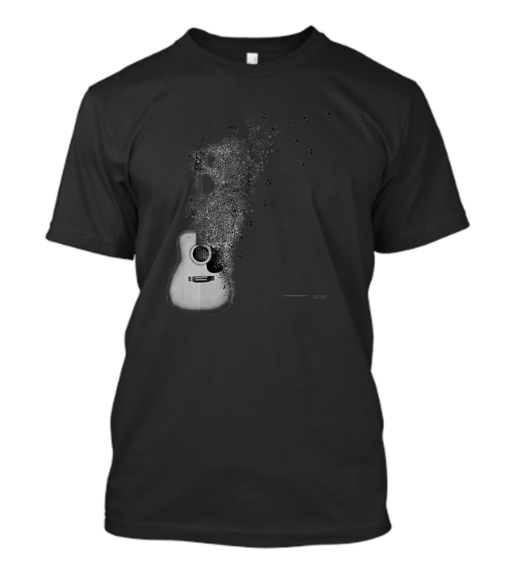 Guitar Music Notes Melting Effect T-Shirt