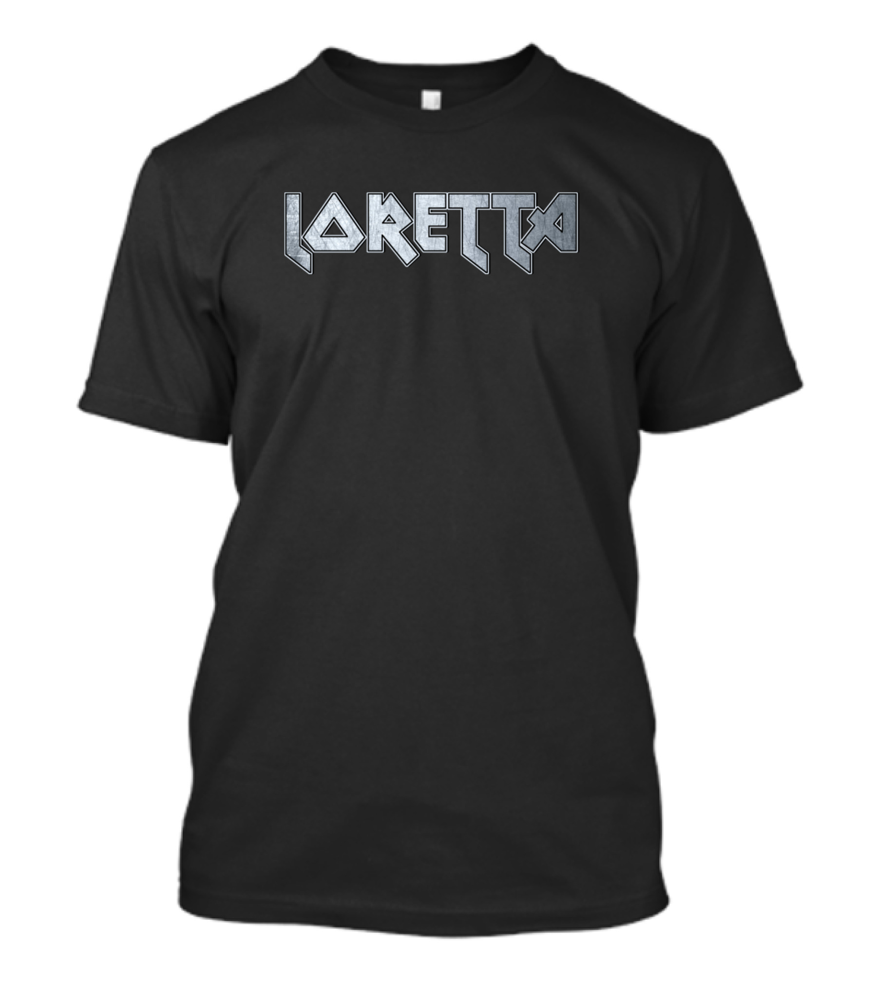 Loretta Heavy Metal Styled Text T-Shirt