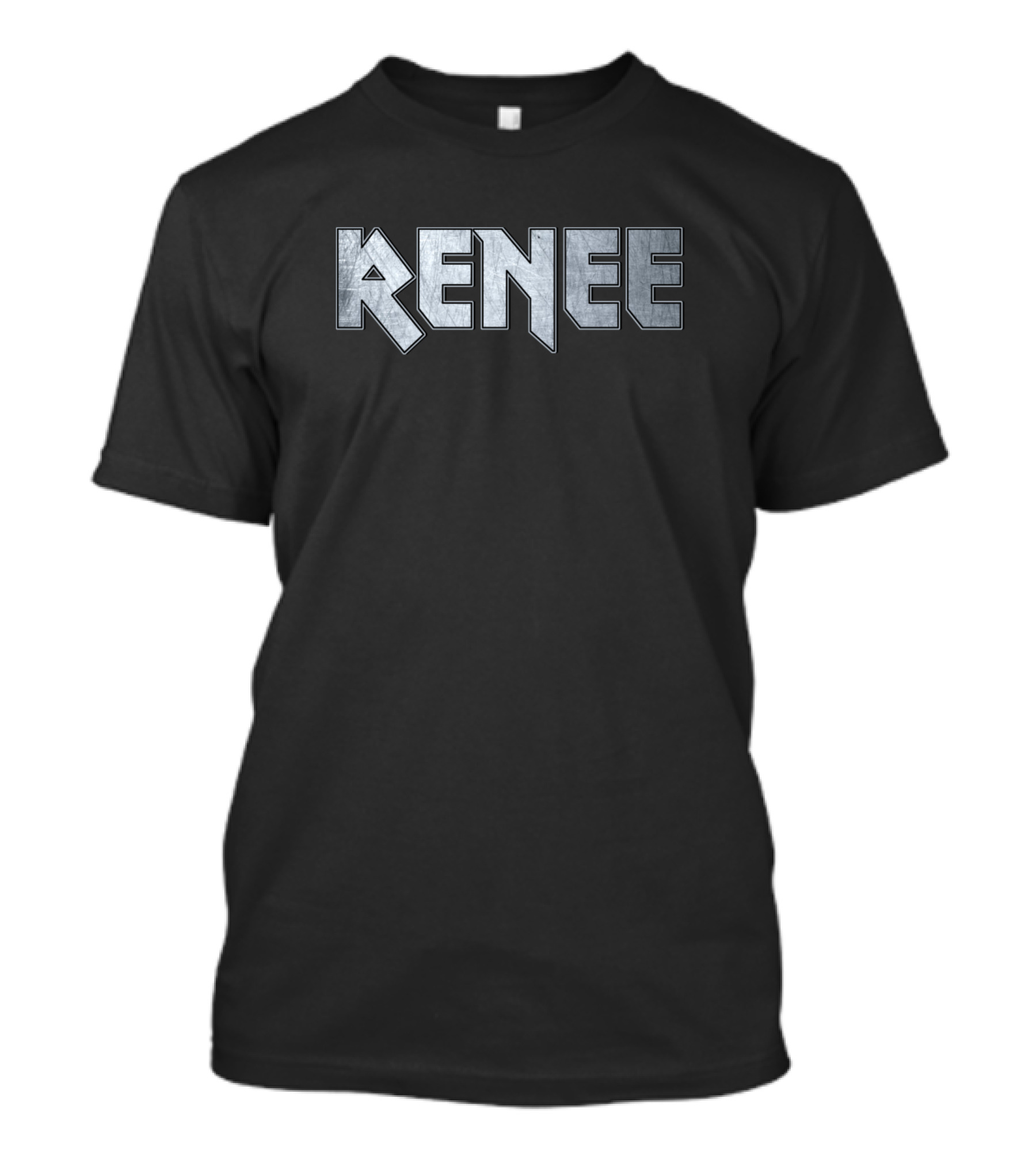 Renee Heavy Metal Style Bold Iron Text T-Shirt