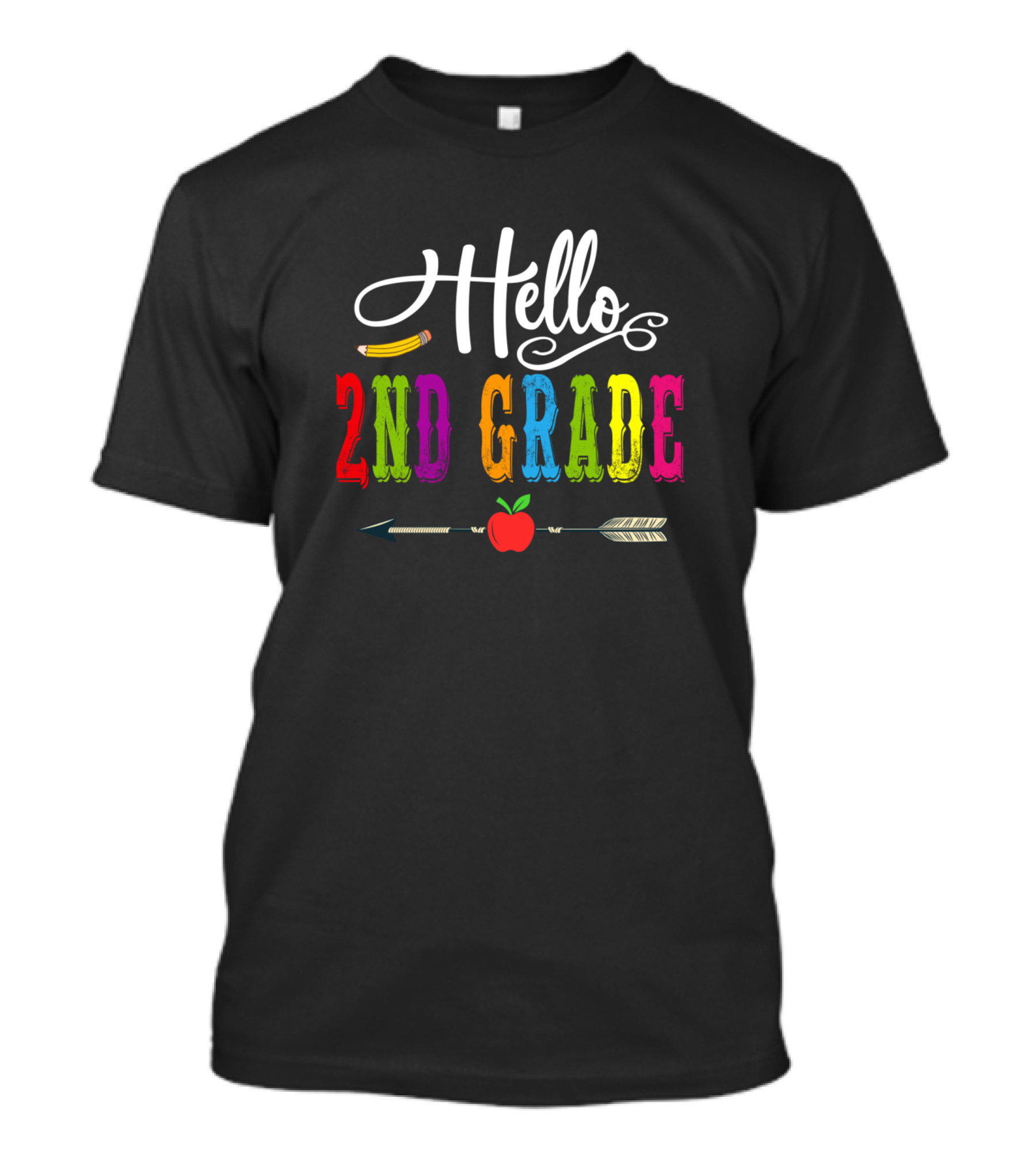 Hello 2Nd Grade Pencil Apple Arrow T-Shirt