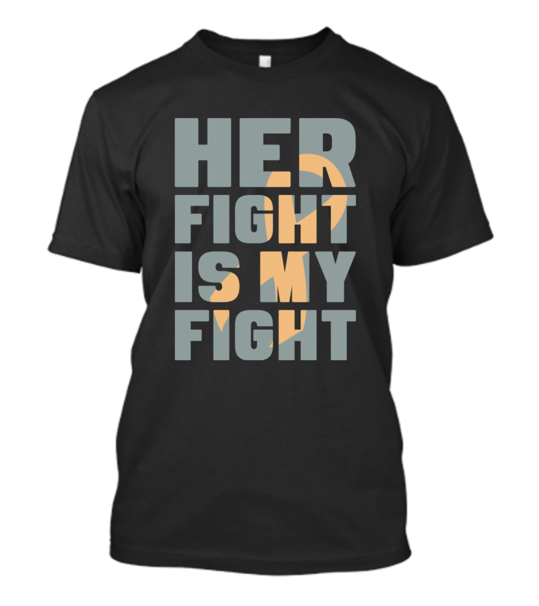 Her Fight Is My Fight Endometrial Cancer Awareness Ribbon T-Shirt