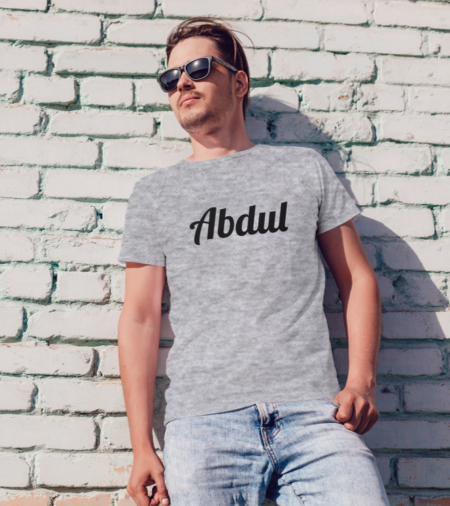 Abdul Bold Cursive Minimalist Black T-Shirt
