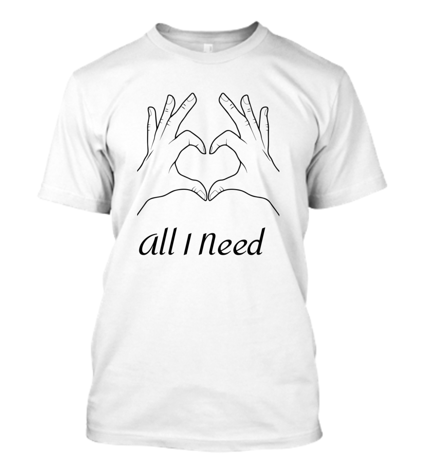 All I Need Is Love And Peace Japanese Hands Heart T-Shirt