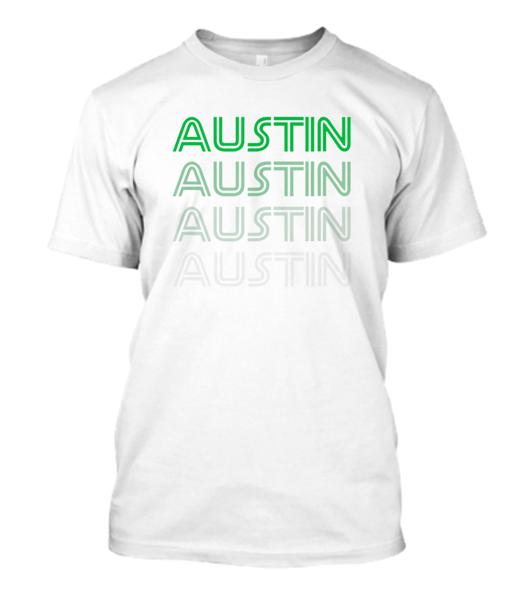 Austin Soccer Retro Style Color Fade Futbol Club Neon Reflective Text T-Shirt
