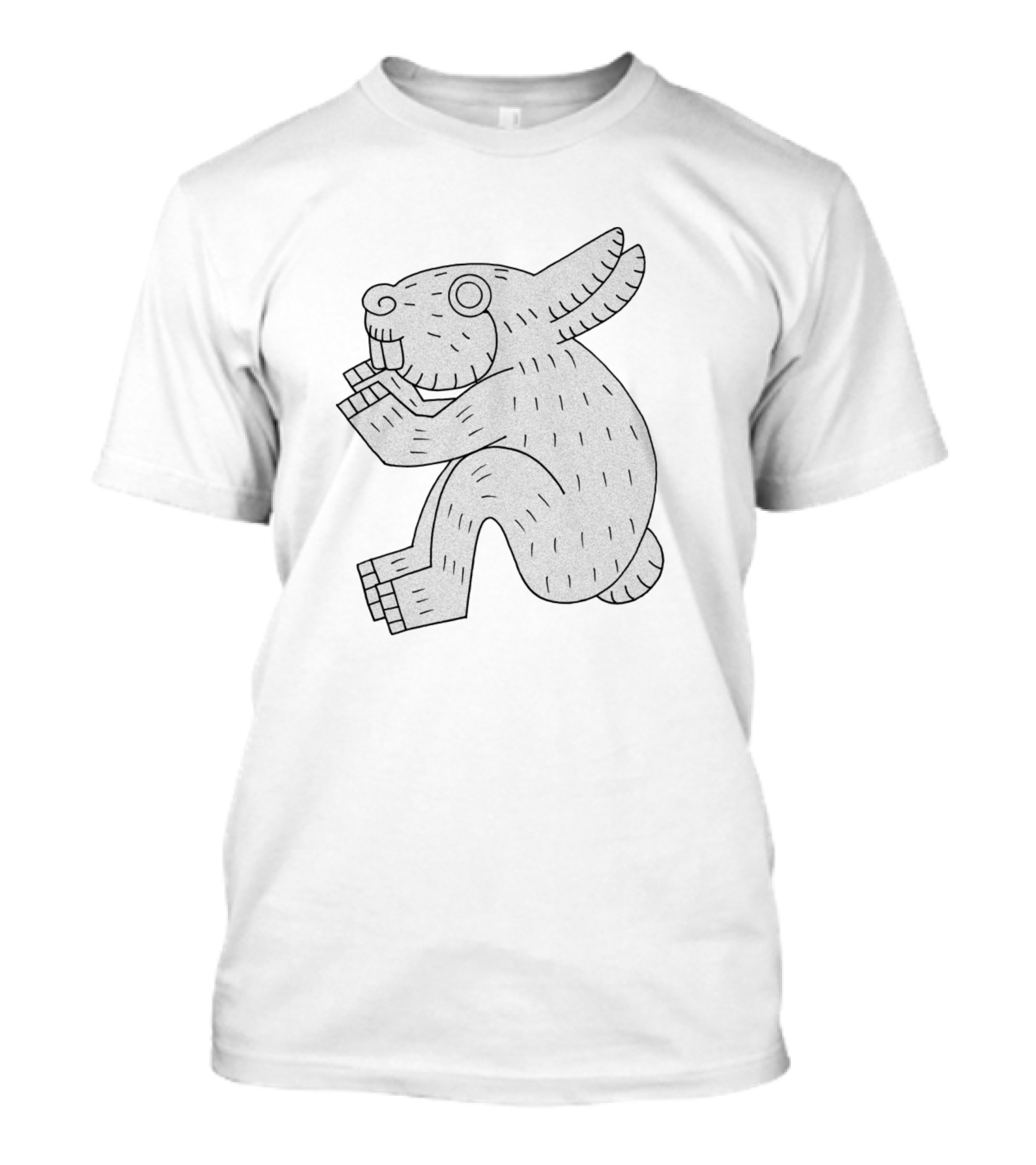 Aztec Rabbit Ancient Symbol Style Drawing T-Shirt