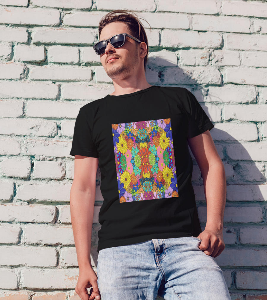 Vintage Hawaiian Flower Kaleidoscope T-Shirt