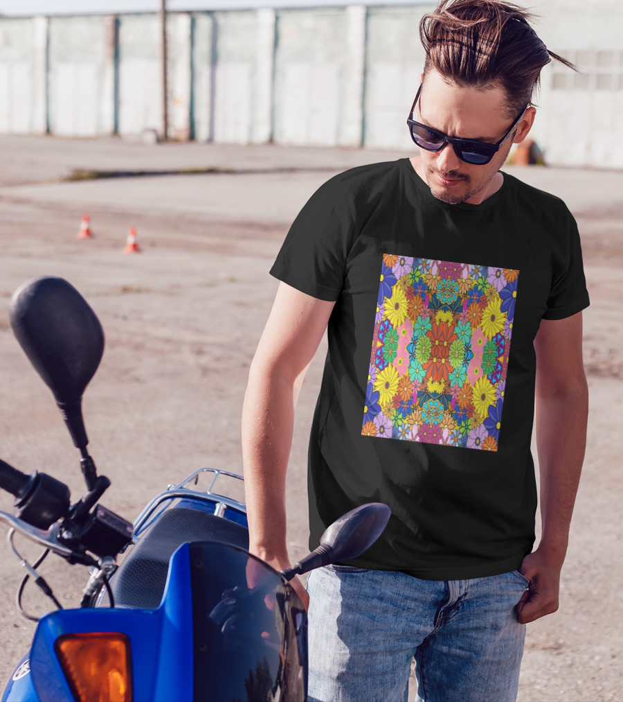 Vintage Hawaiian Flower Kaleidoscope T-Shirt