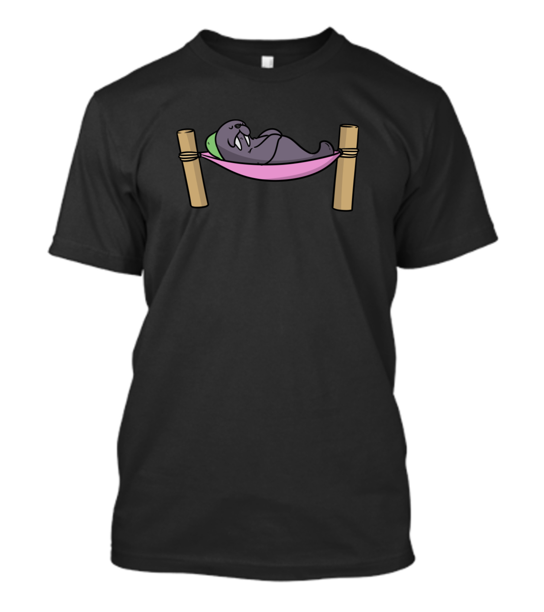 Walrus Relaxing In A Beach Hammock Vacation Bliss T-Shirt