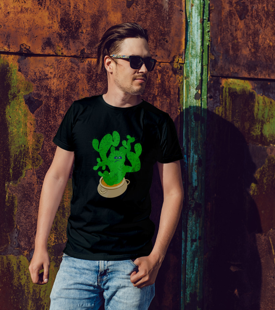 Wild And Angry Cactus In Pot T-Shirt