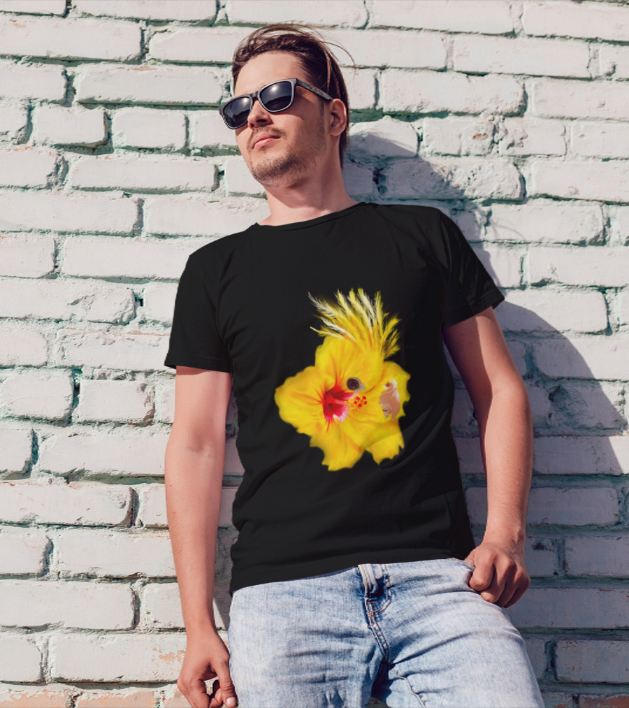 Yellow Cockatiel Hibiscus Fusion T-Shirt