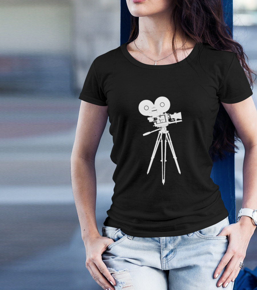 35Mm Film Camera Vintage Movie Camera Tripod T-Shirt