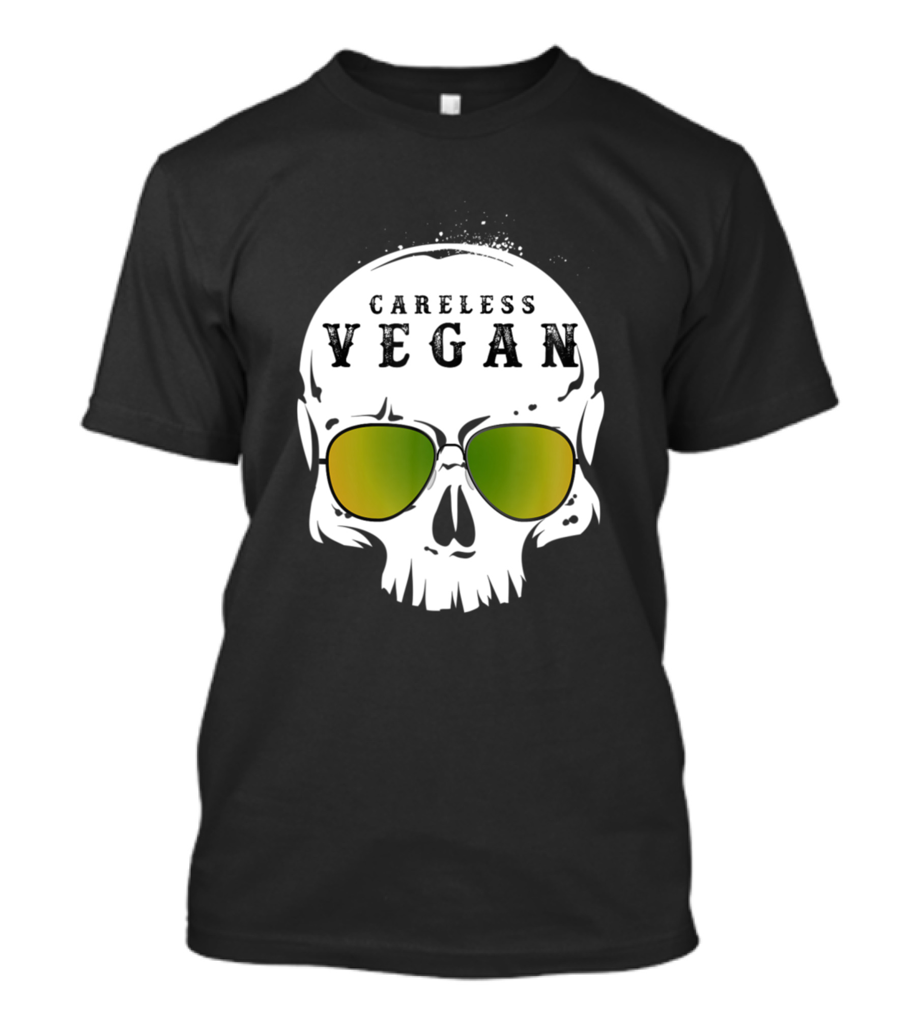 Careless Vegan Skull With Sunglasses T-Shirt