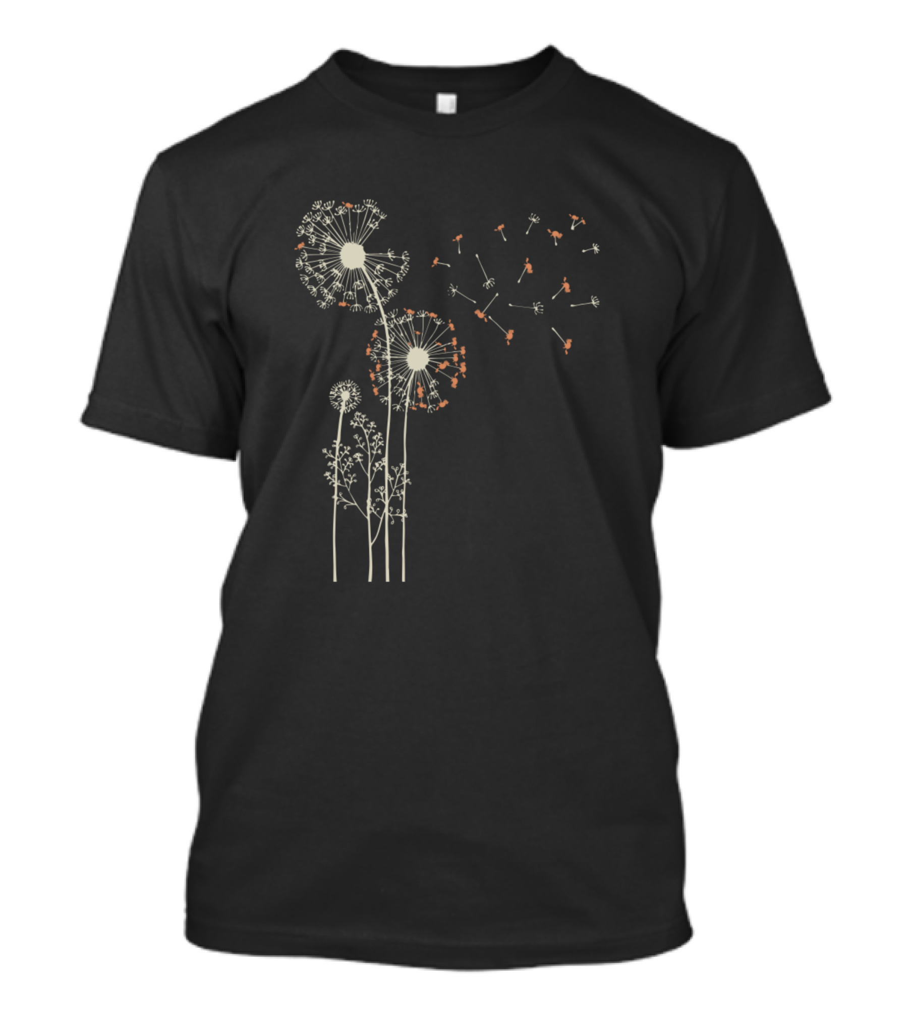 Animal Squirrel Dandelion Flower Whimsy T-Shirt