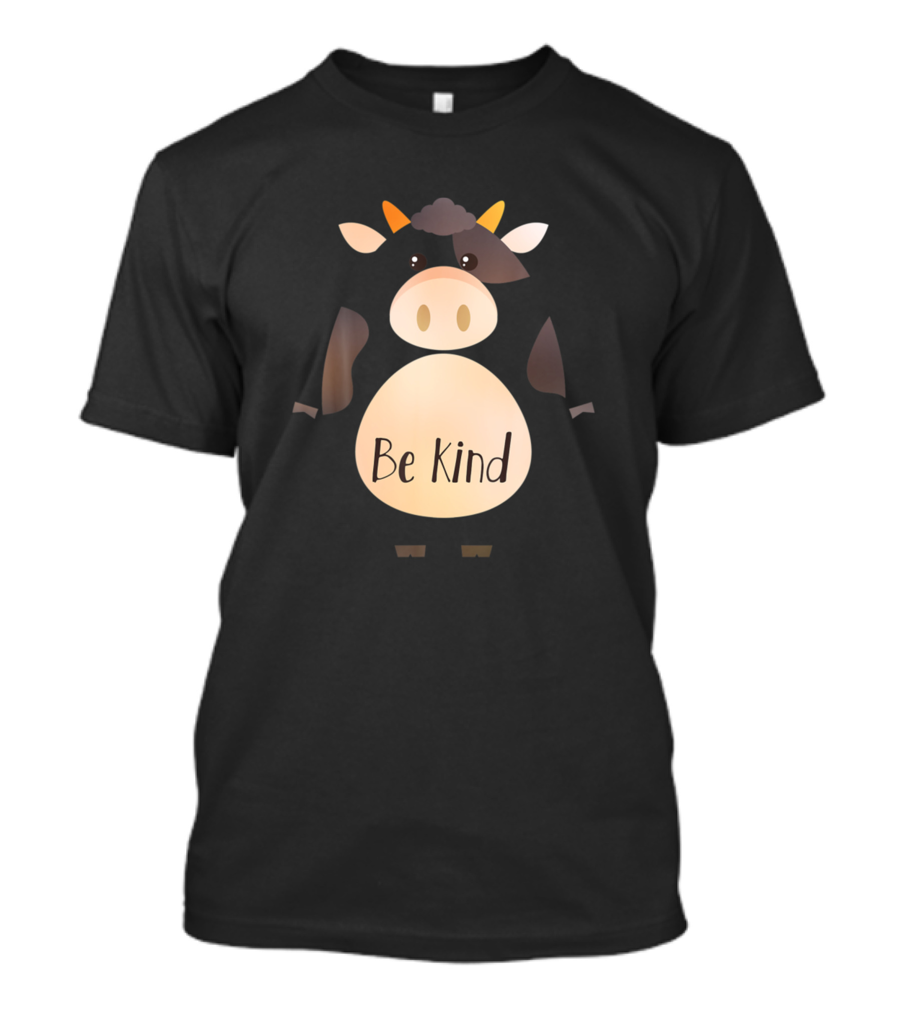 Be Kind Cute Funny Cow Drawing T-Shirt