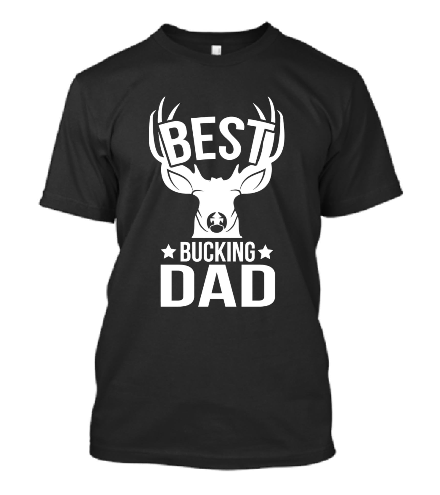 BEST BUCKING DAD Deer Antlers Stars T-Shirt