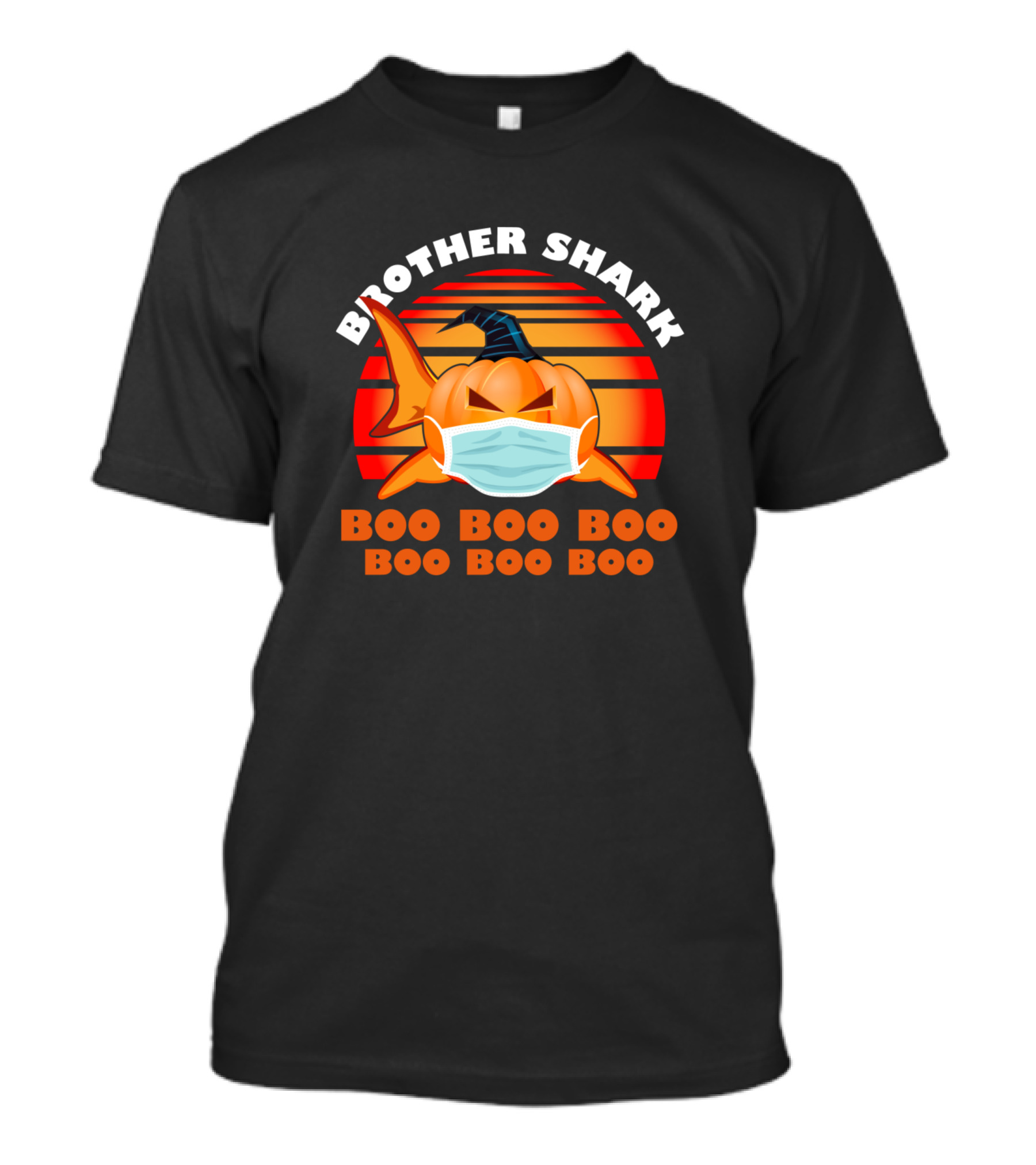 Brother Shark Boo Boo Boo Halloween Pumpkin Mask T-Shirt