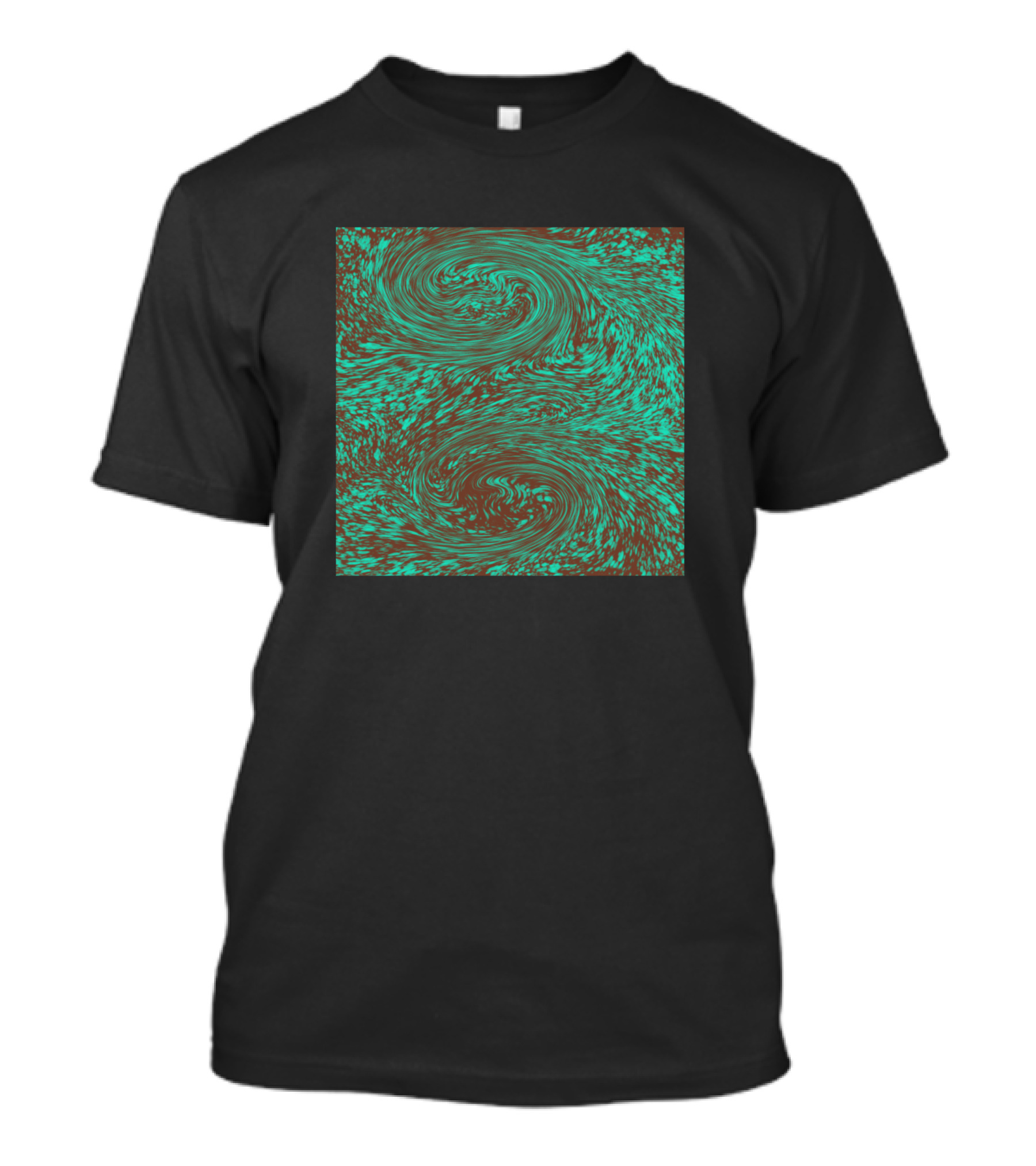 Brown And Teal Swirling Vortex T-Shirt