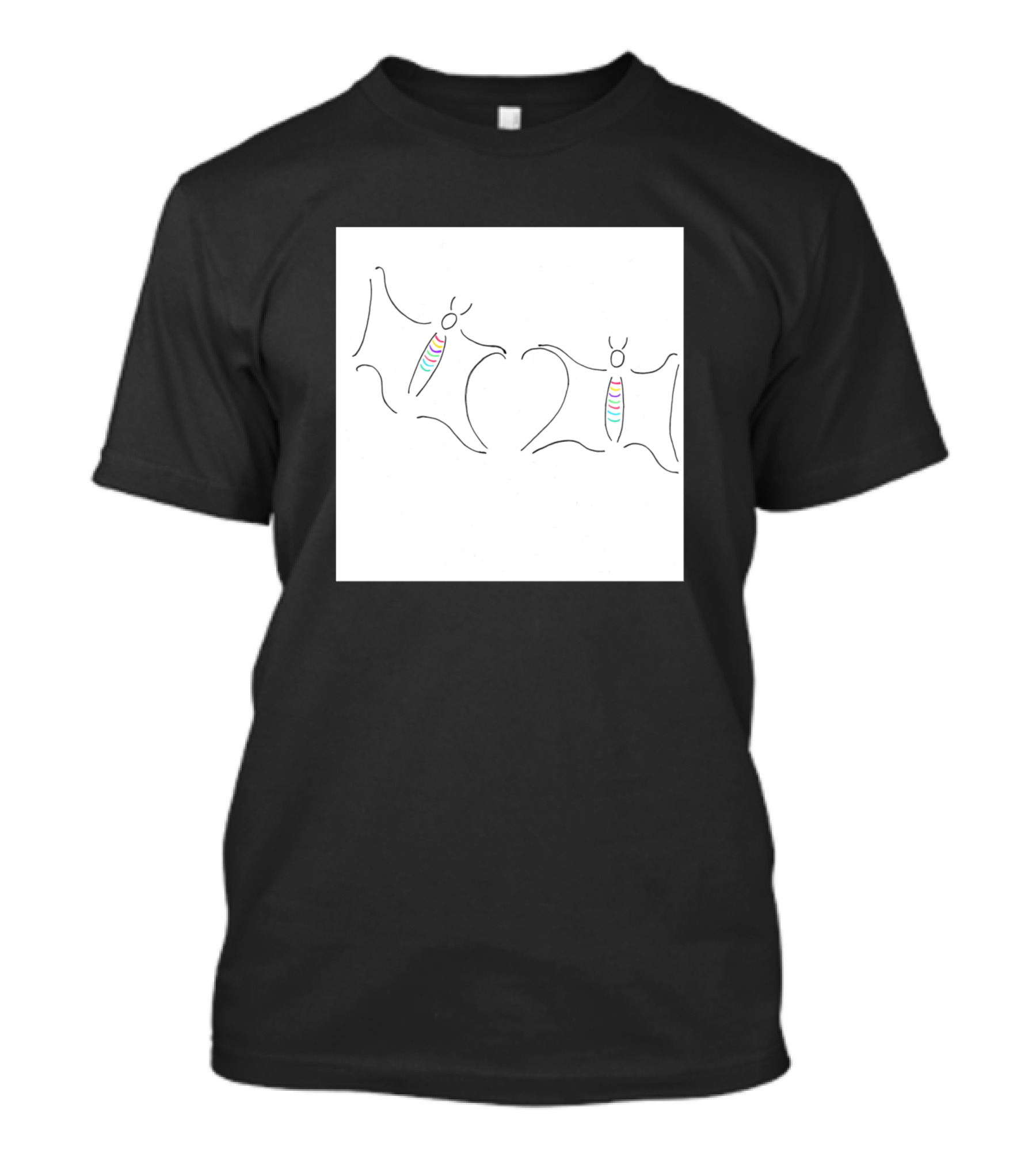 Butterflies Find Love Heart Wings With Rainbow Stripes T-Shirt