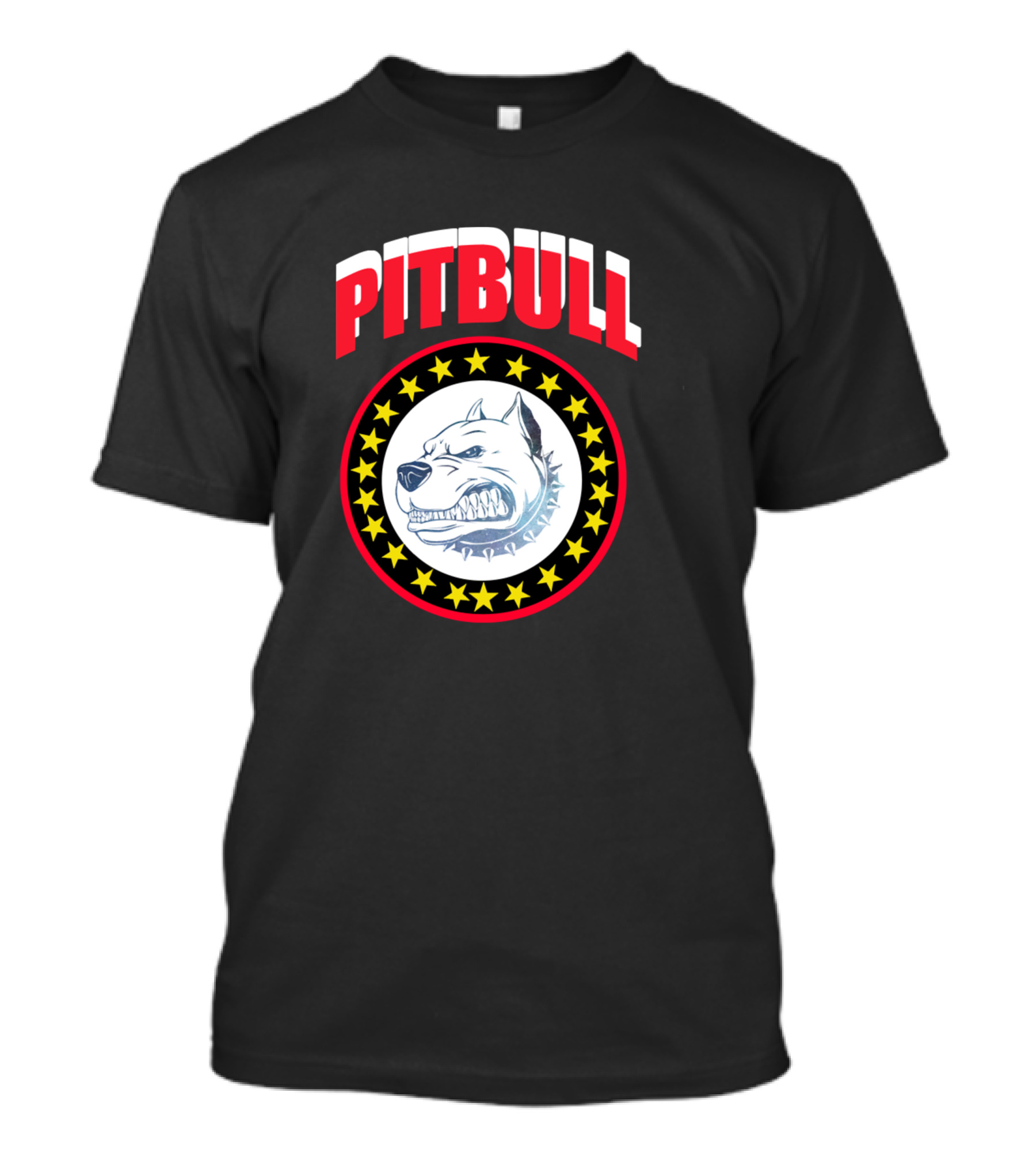 Pitbull Dog Lover Trusting Fierce Stars Badge T-Shirt