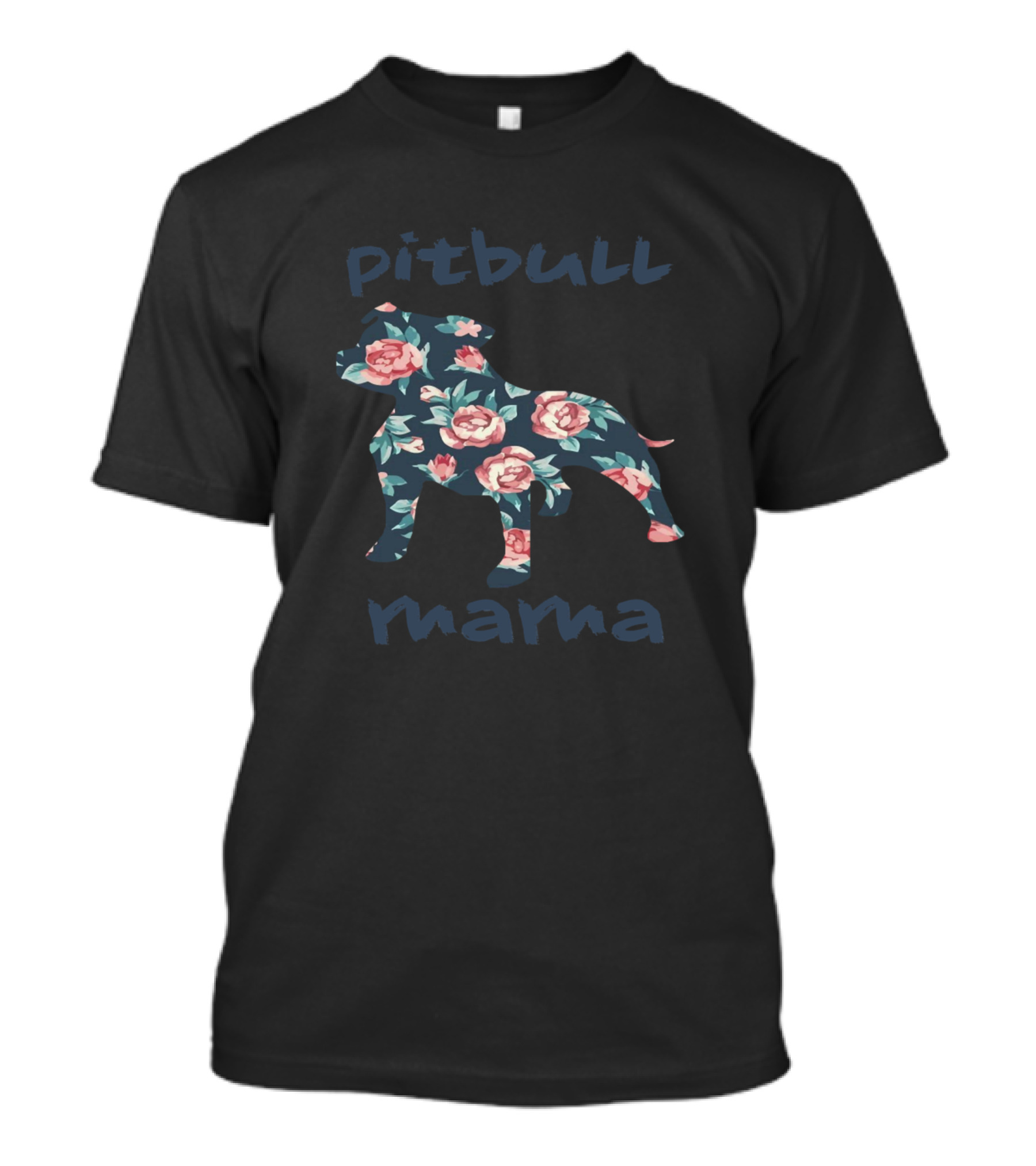 Pitbull Mama Floral Dog Lovers T-Shirt