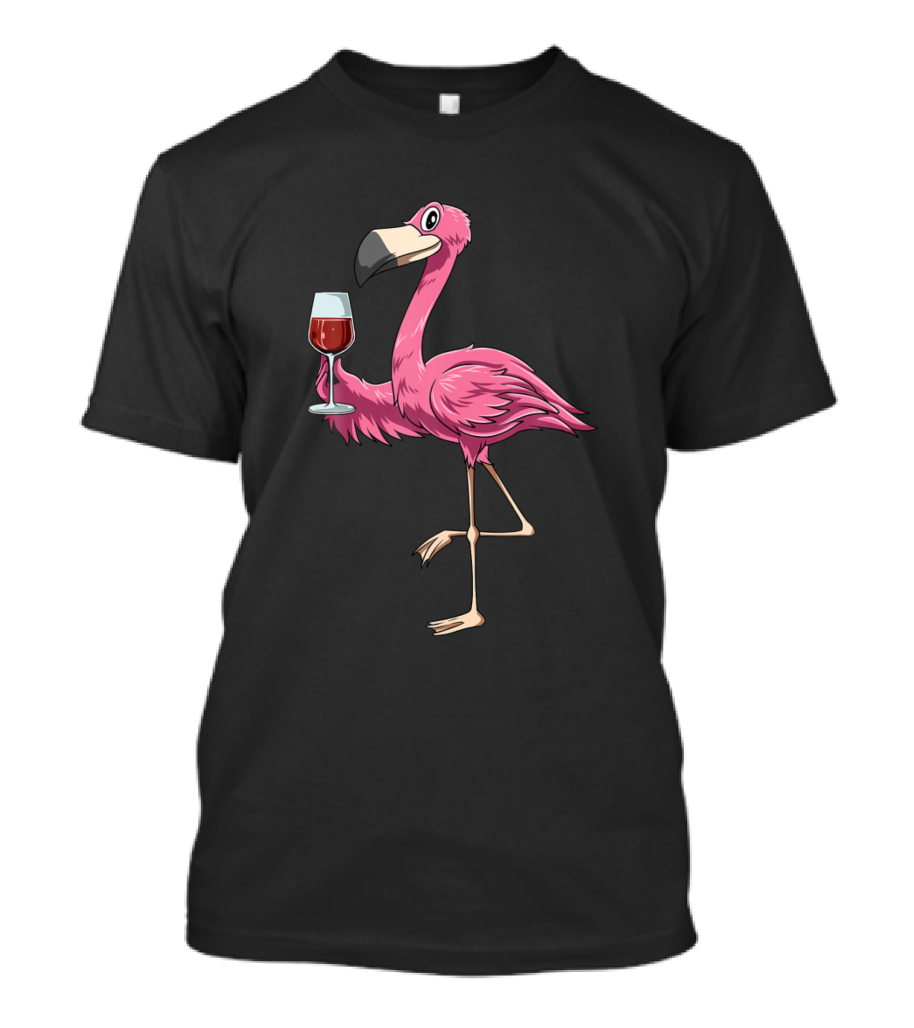 Flamingo Drinking Wine For Wine Lovers Flamin' Fun T-Shirt
