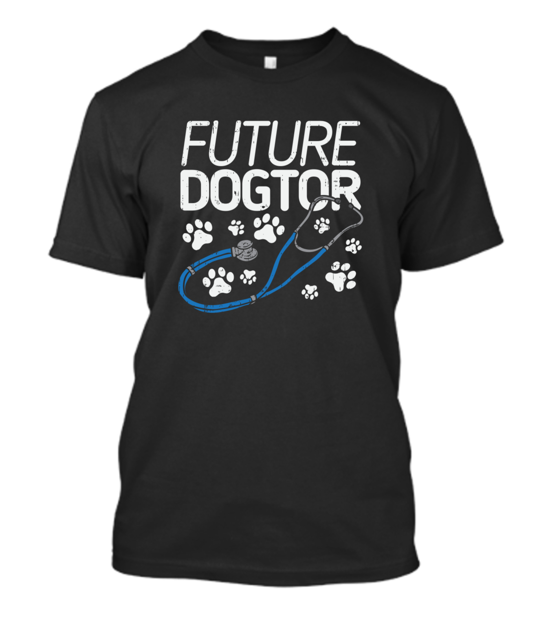 Future Dogtor Dog Paw Stethoscope Vet Student Career Journey T-Shirt