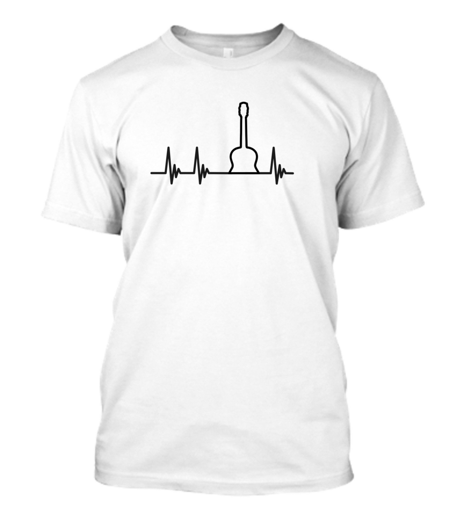 Heartbeat Sound Waves Guitar Outline T-Shirt