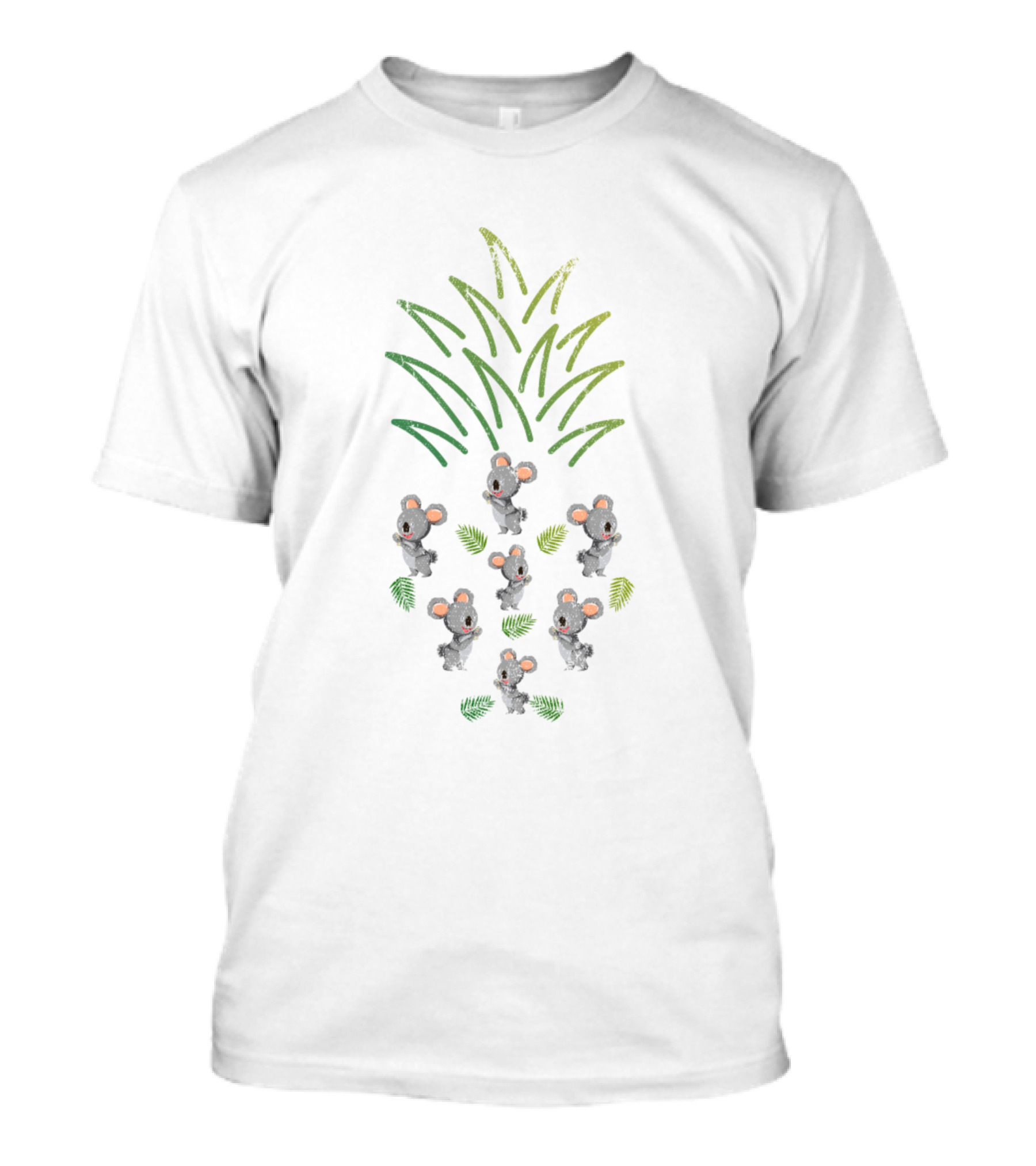 Koala Pineapple Pattern With Koalas And Leaf Accents T-Shirt