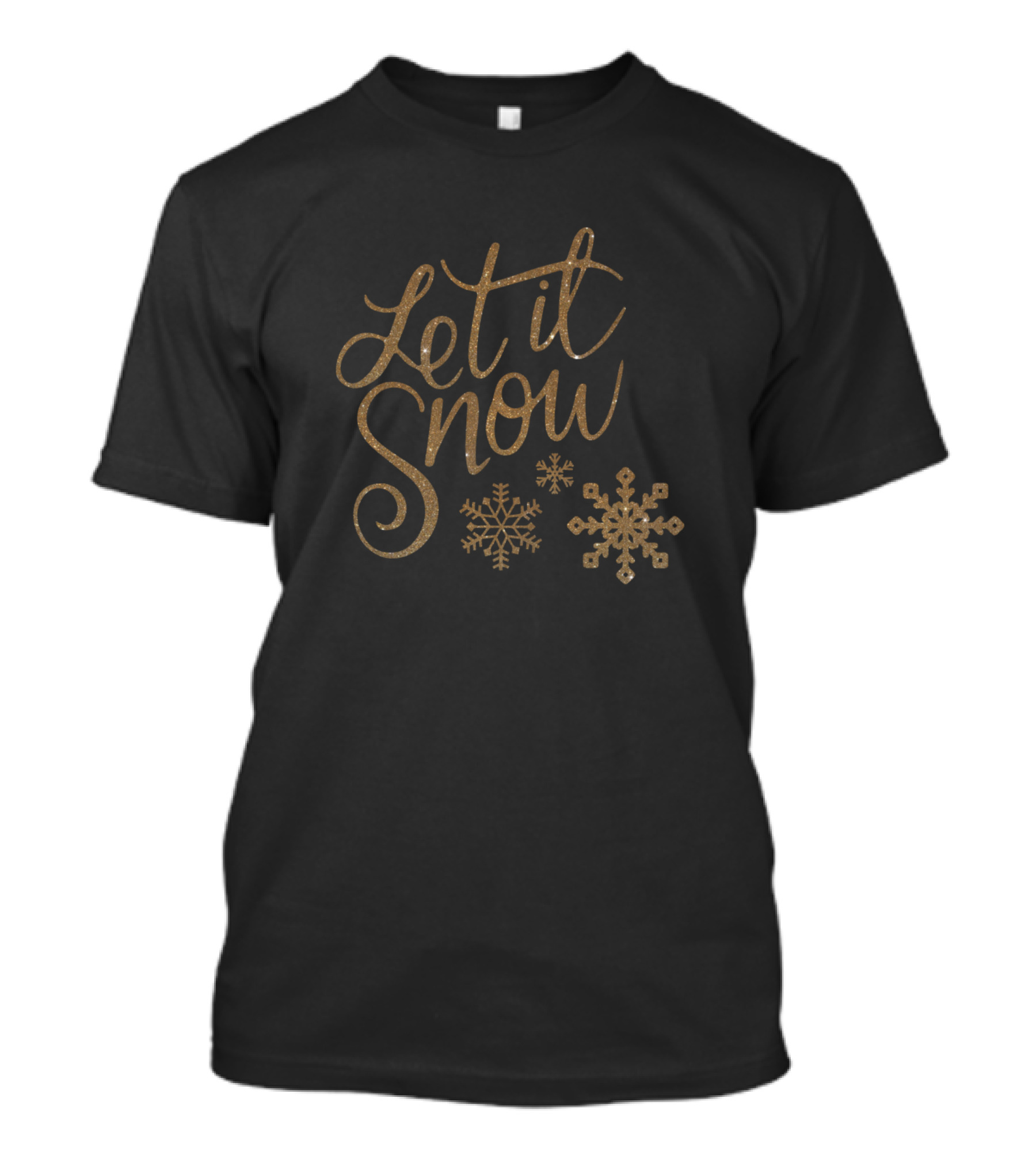 Let It Snow Gold Snowflakes T-Shirt